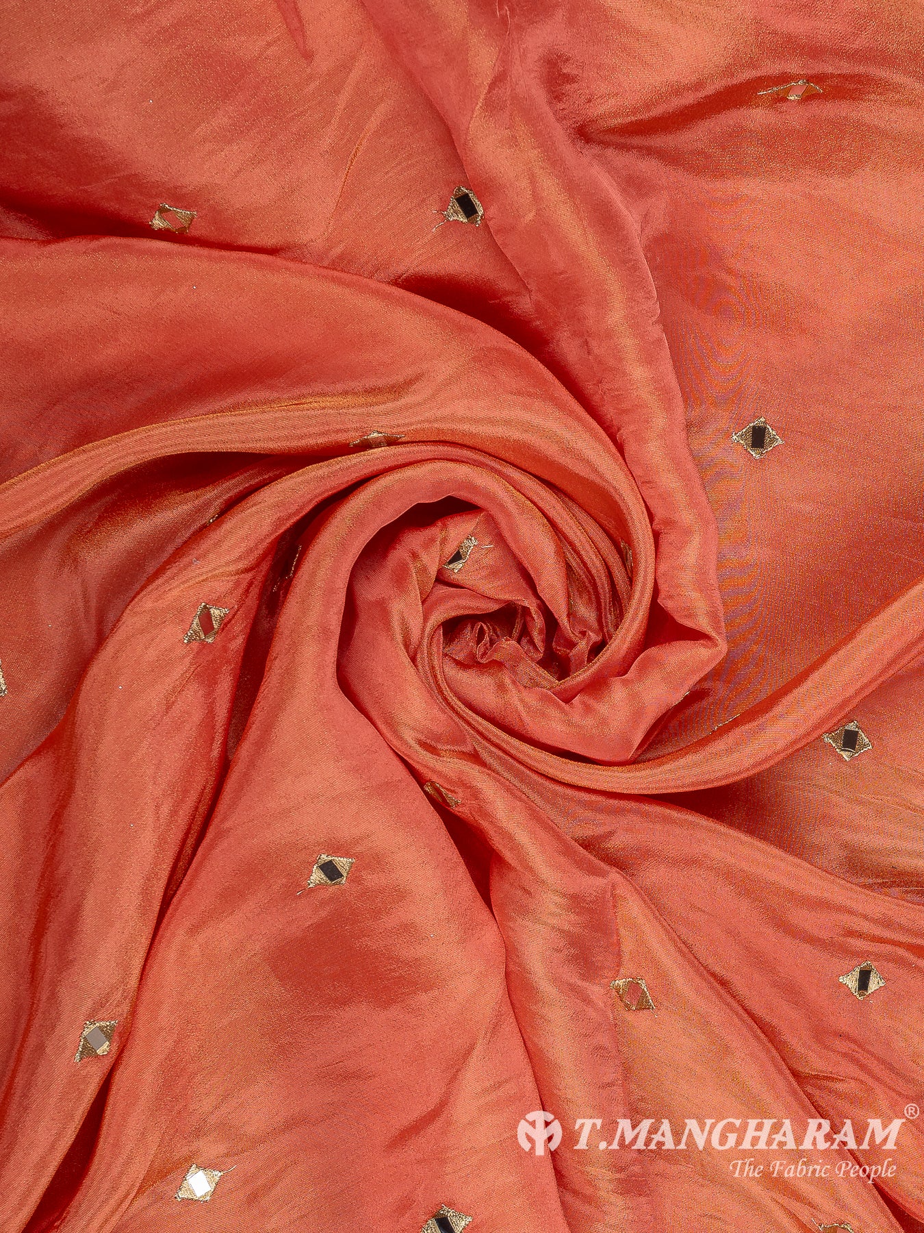 Orange Chinnon Silk Fabric - EB6601 view-1