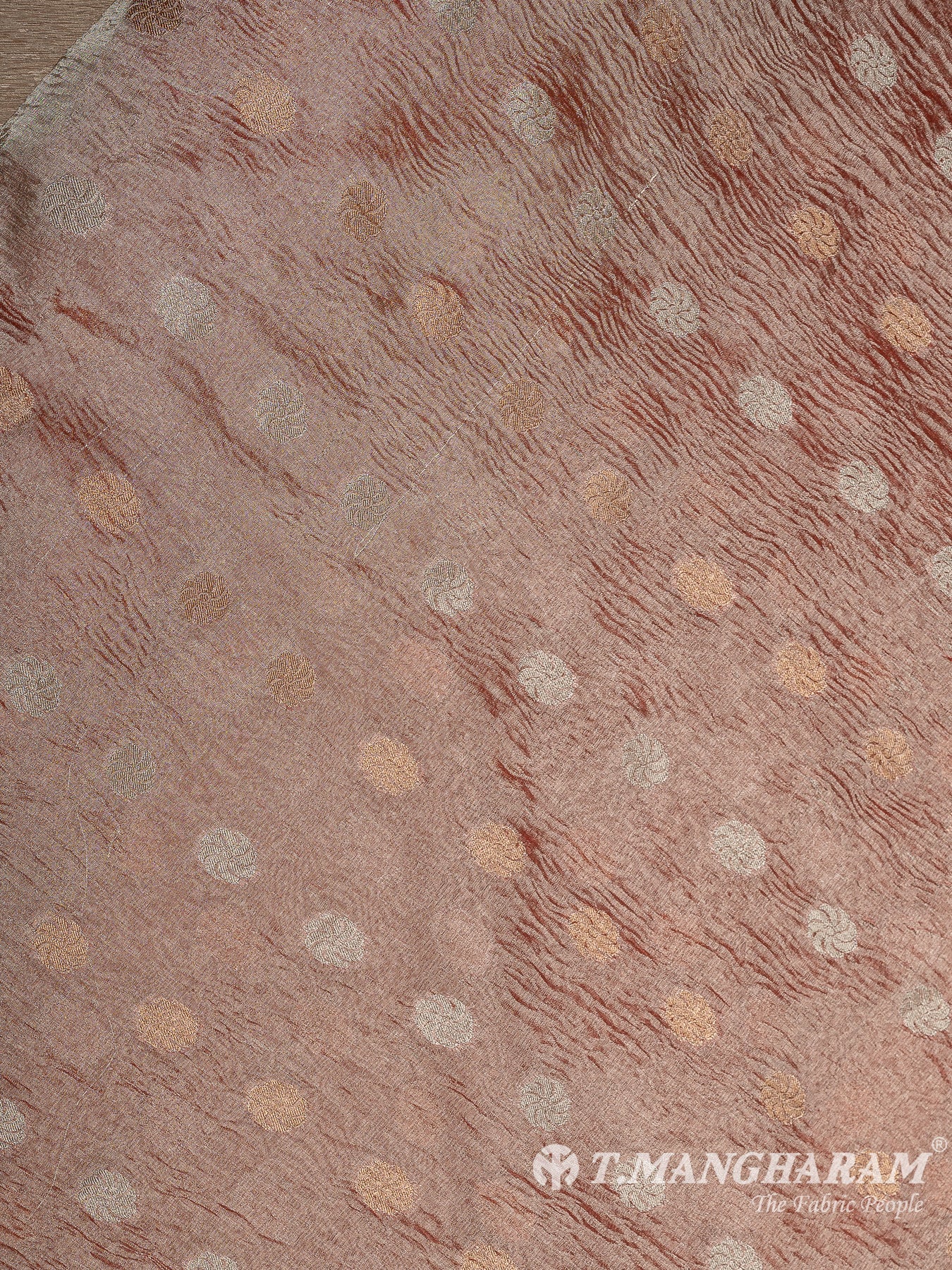 Pink Semi Banaras Fabric - EB6807 view-3