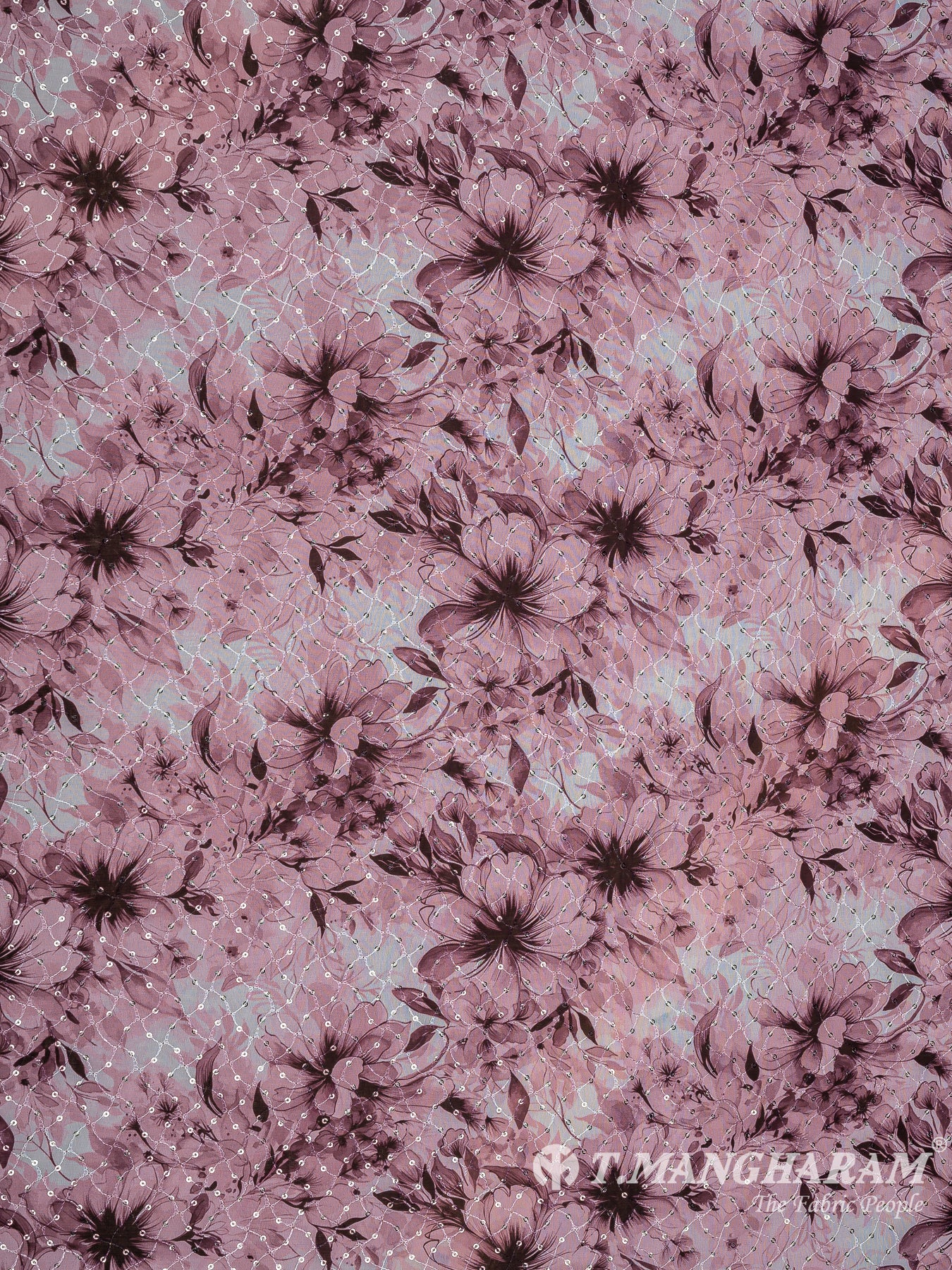 Pink Fancy Georgette Fabric - EB6786 view-3