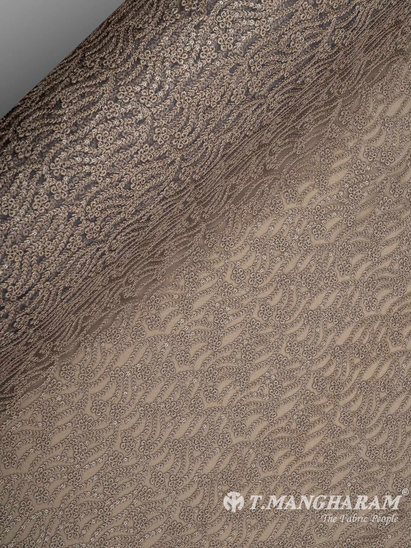 Beige Net Embroidery Fabric - EC8429 view-2
