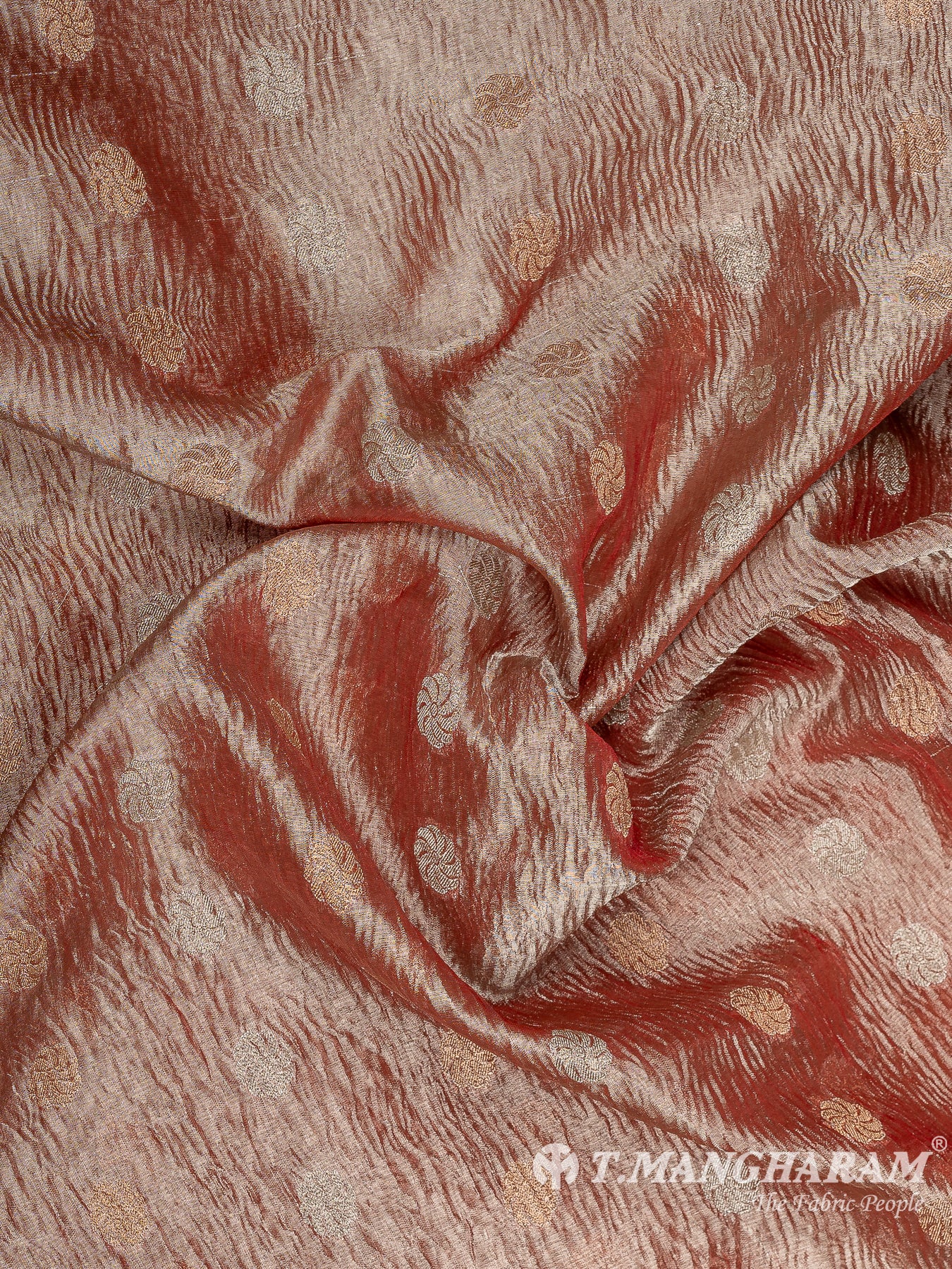 Pink Semi Banaras Fabric - EB6807 view-5