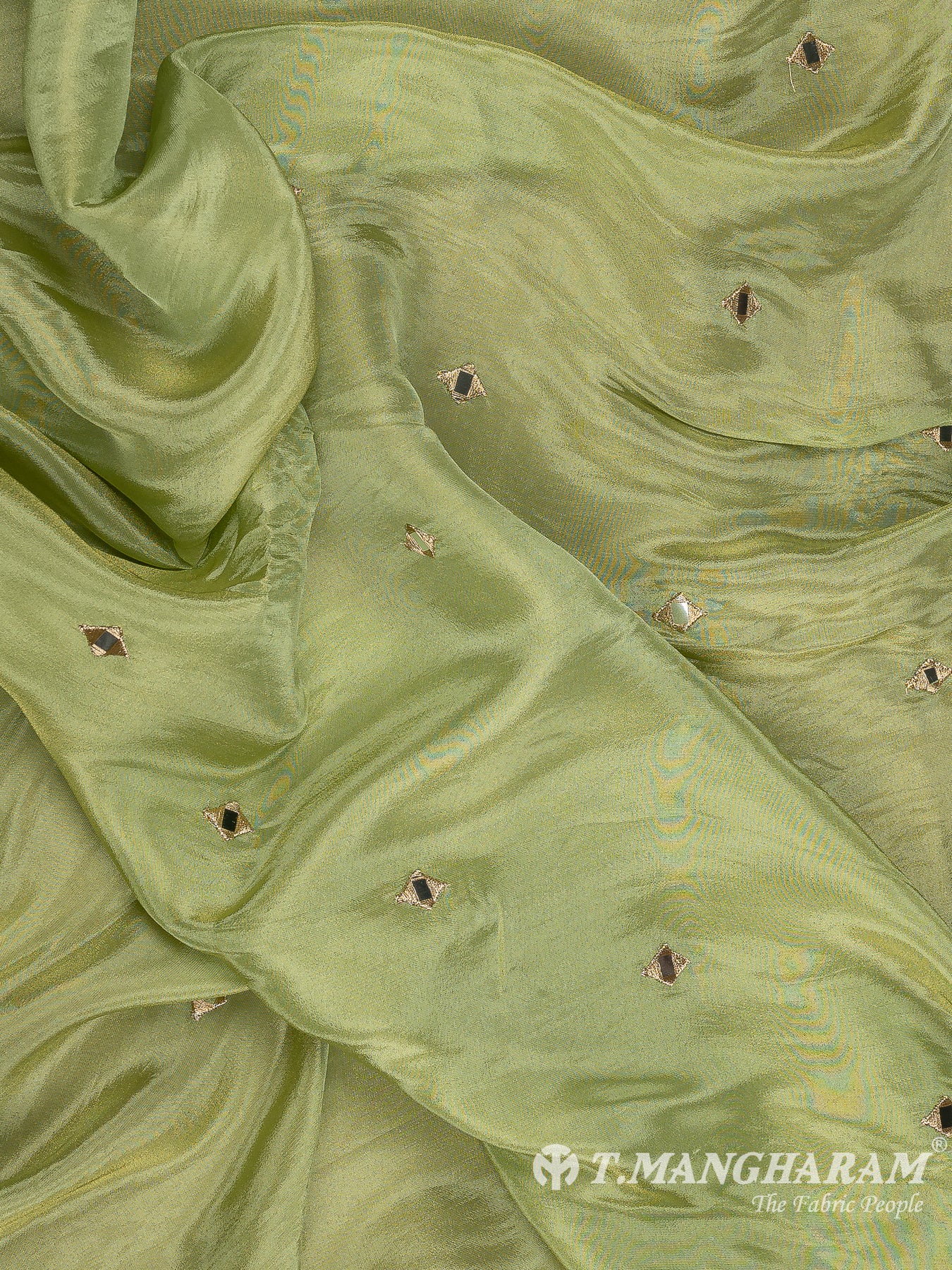 Green Chinnon Silk Fabric - EB6602