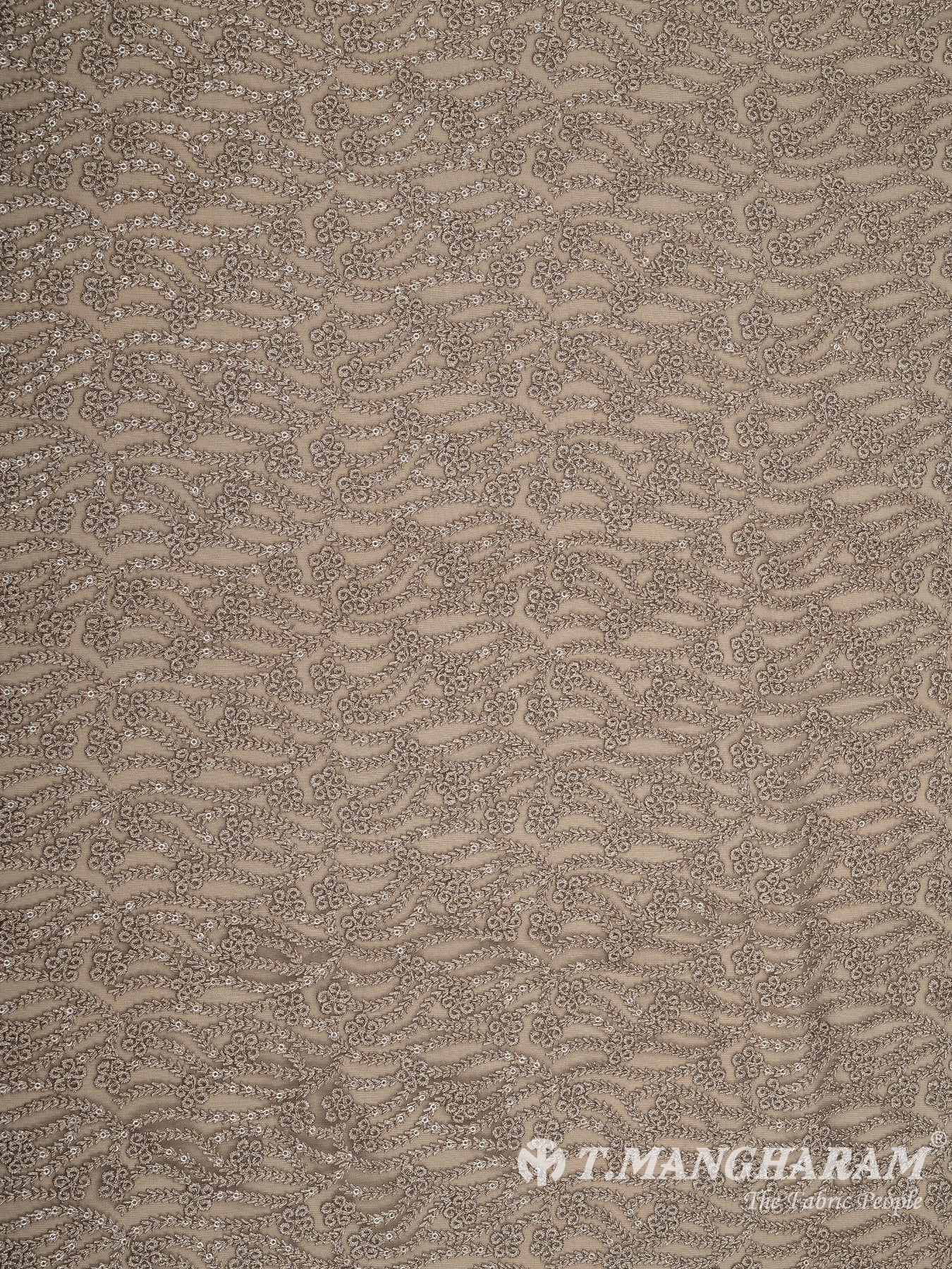 Beige Net Embroidery Fabric - EC8429 view-3