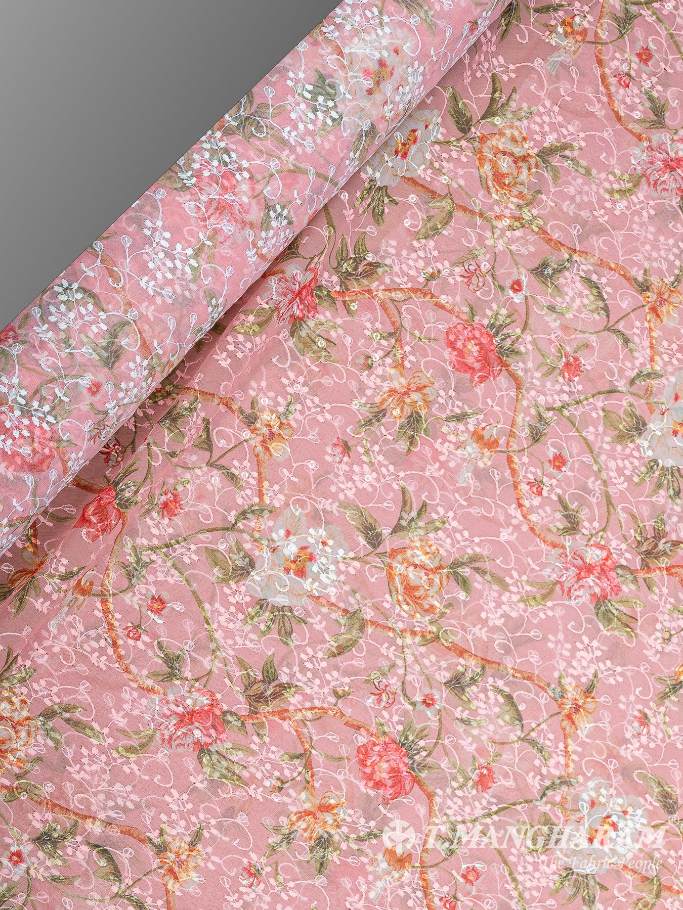 Pink Georgette Fabric - EB6753 view-2
