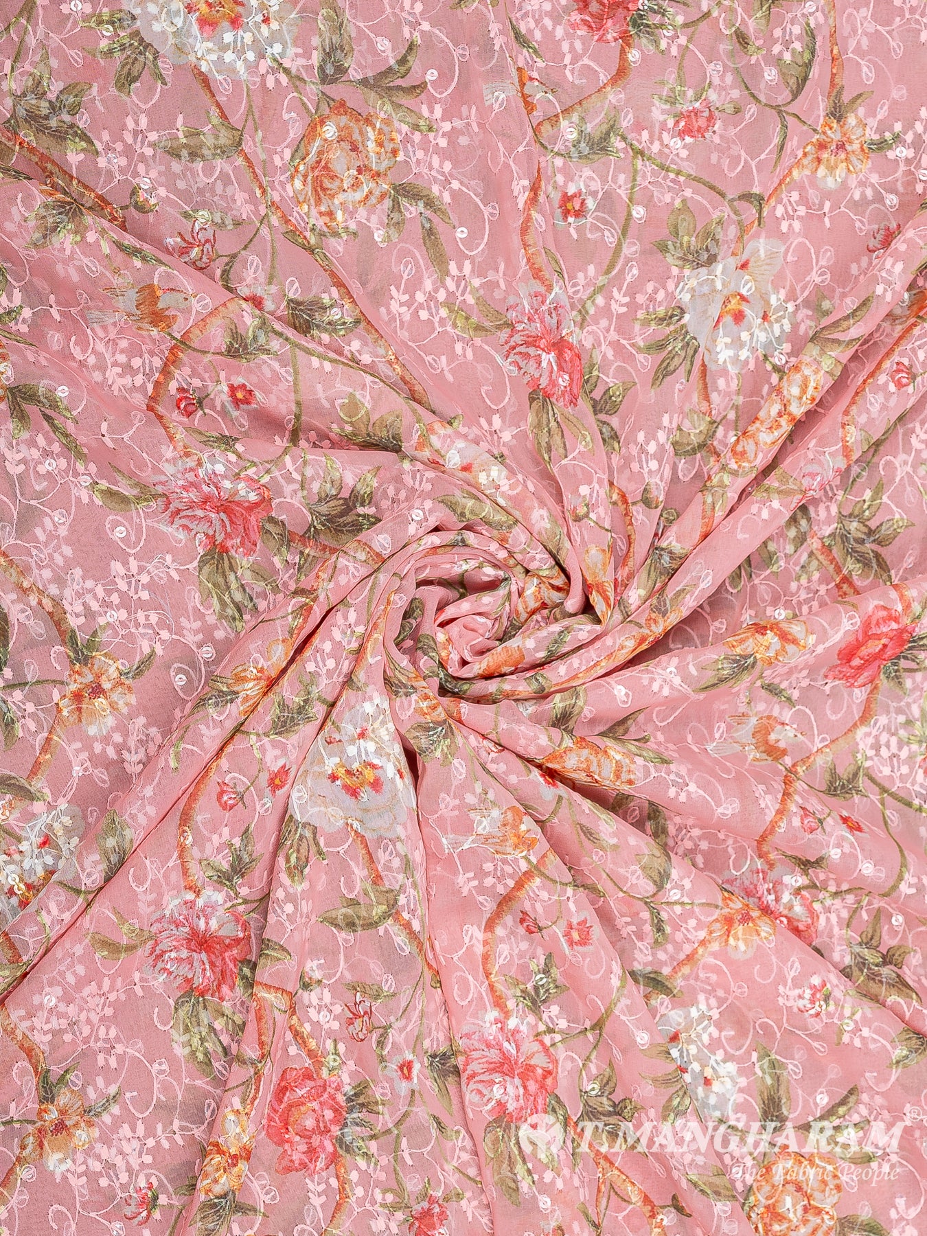 Pink Georgette Fabric - EB6753 view-1