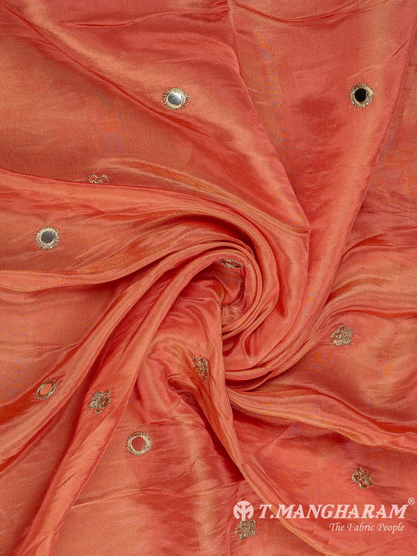 Peach Chinnon Silk Fabric - EB6604 view-1