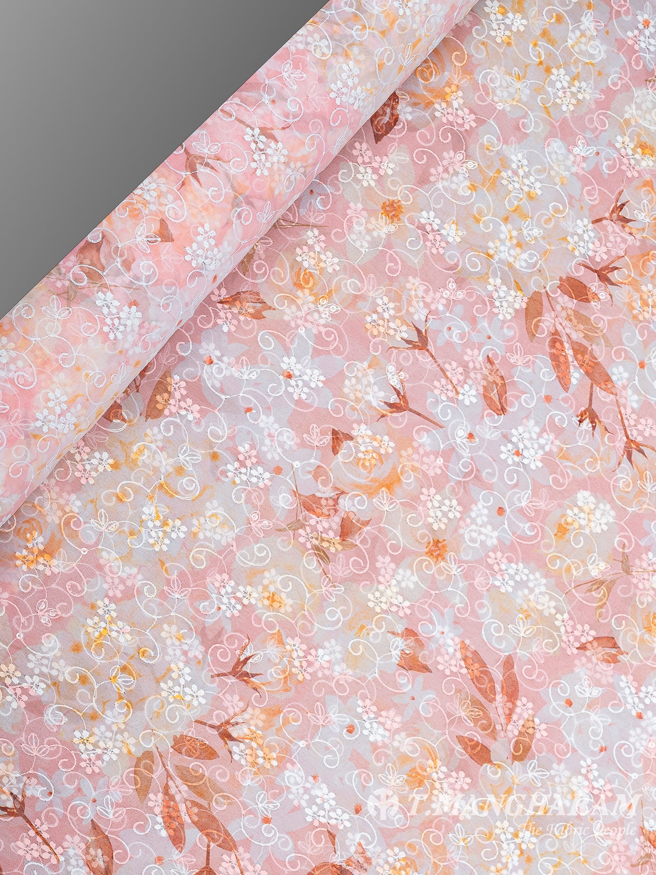 Pink Georgette Fabric - EB6758 view-2