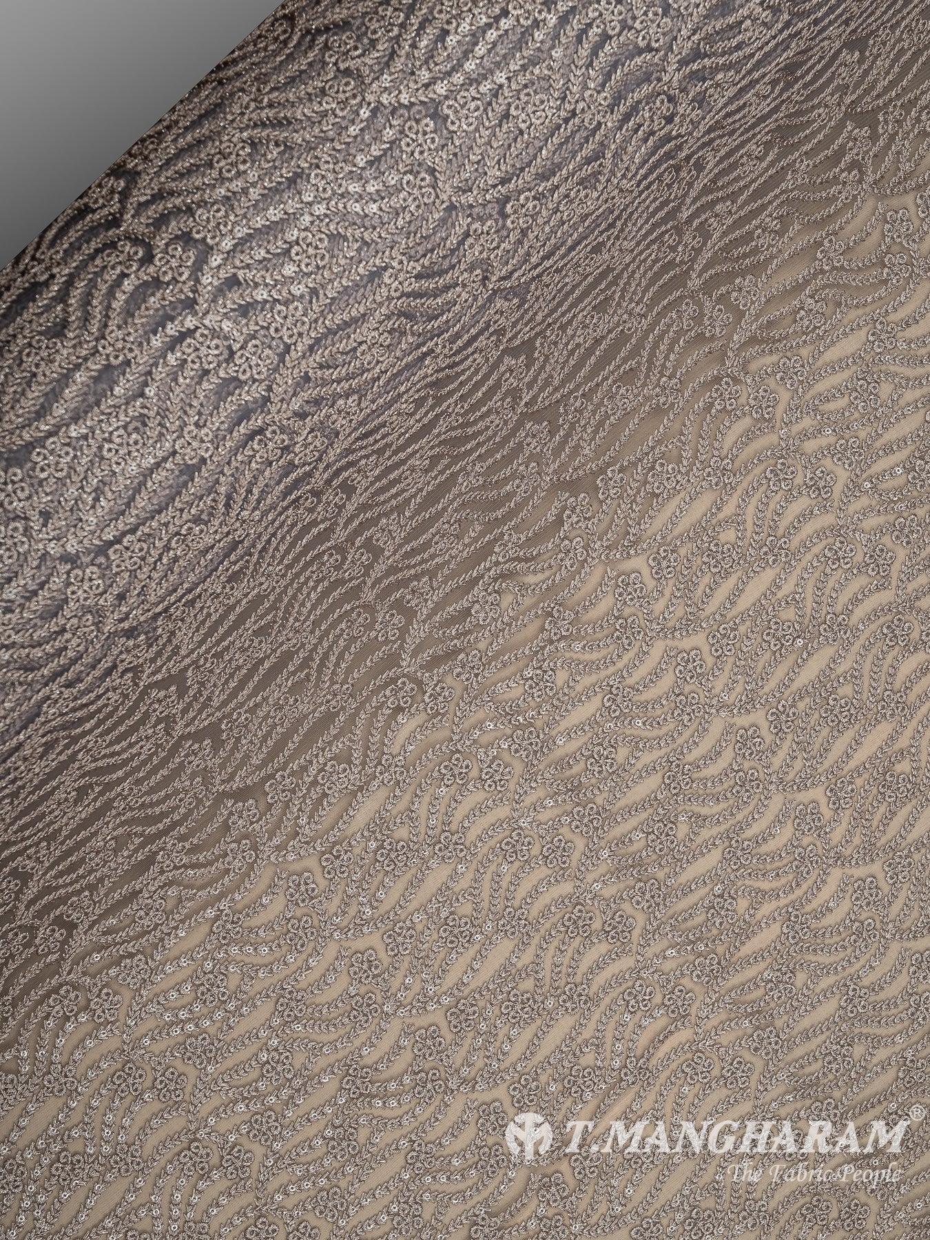 Beige Net Embroidery Fabric - EC8428 view-2