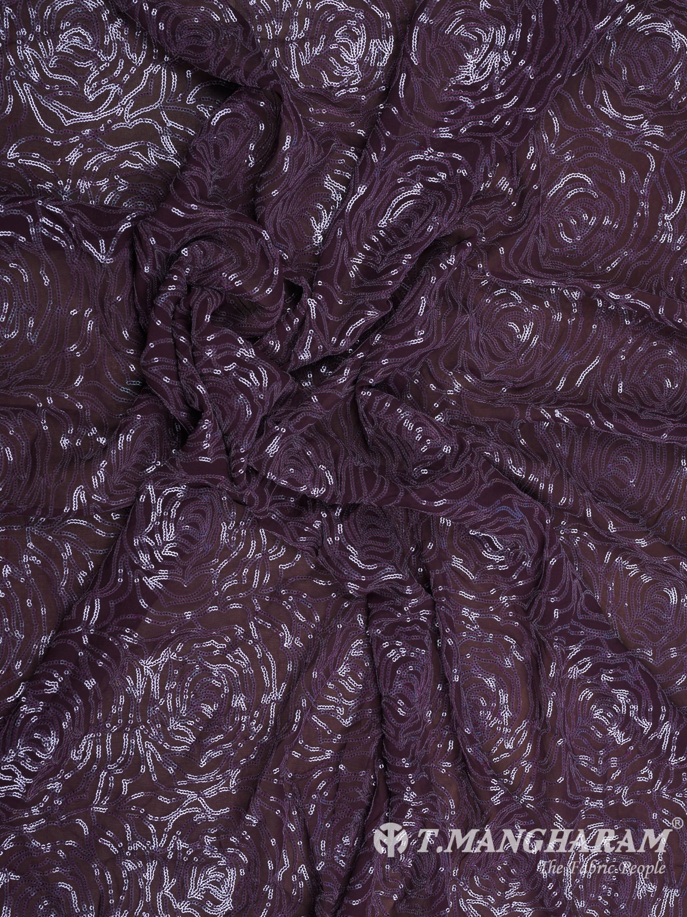 Purple Sequin Georgette Fabric - EB5754