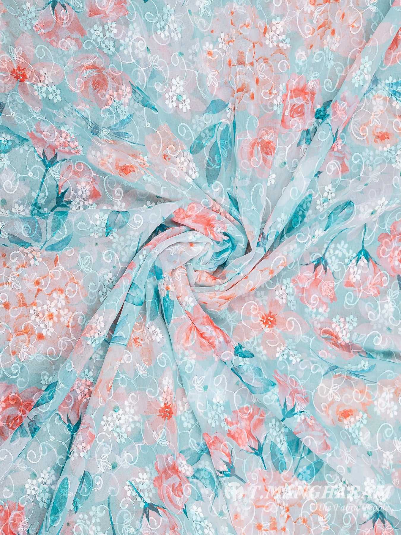 Multicolor Georgette Fabric - EB6759 view-1