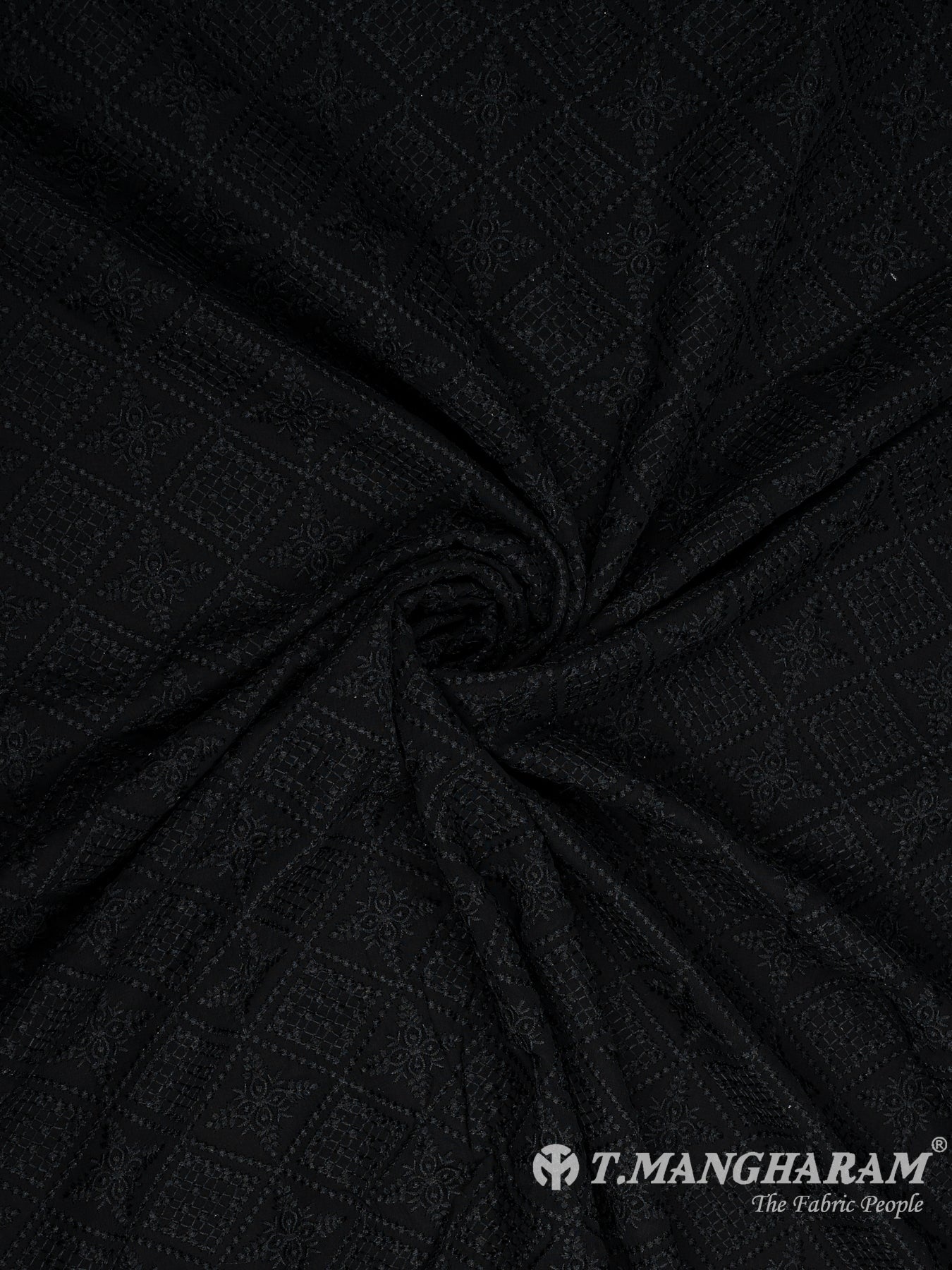 Black Georgette Fabric - EB7381 view-1