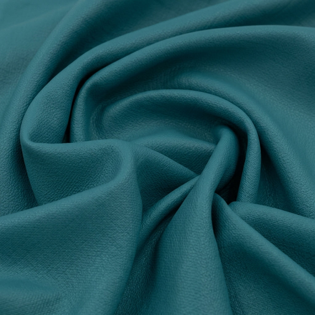 Swirled Plain Teal Blue Plain Crepe Fabric