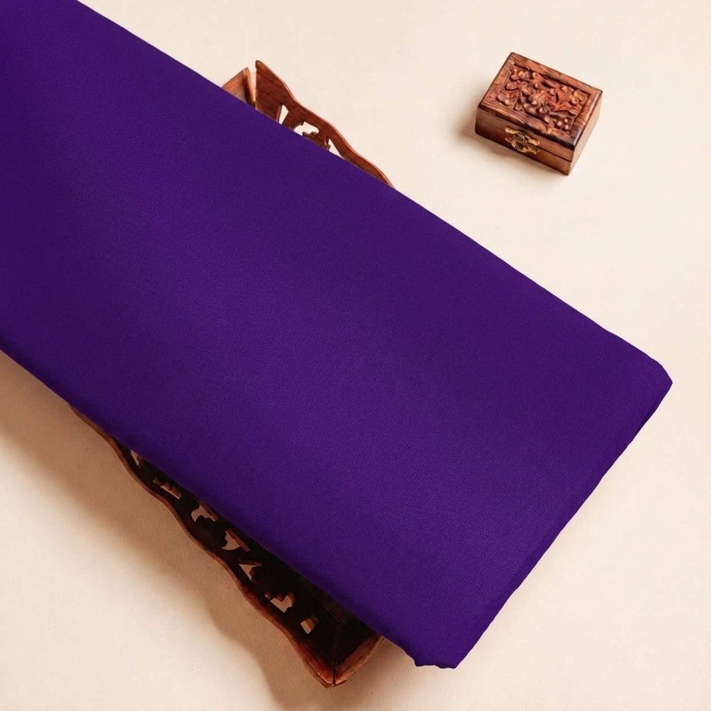 Folded Violet Plain Satin Fabric Highlighting Lining and Texture