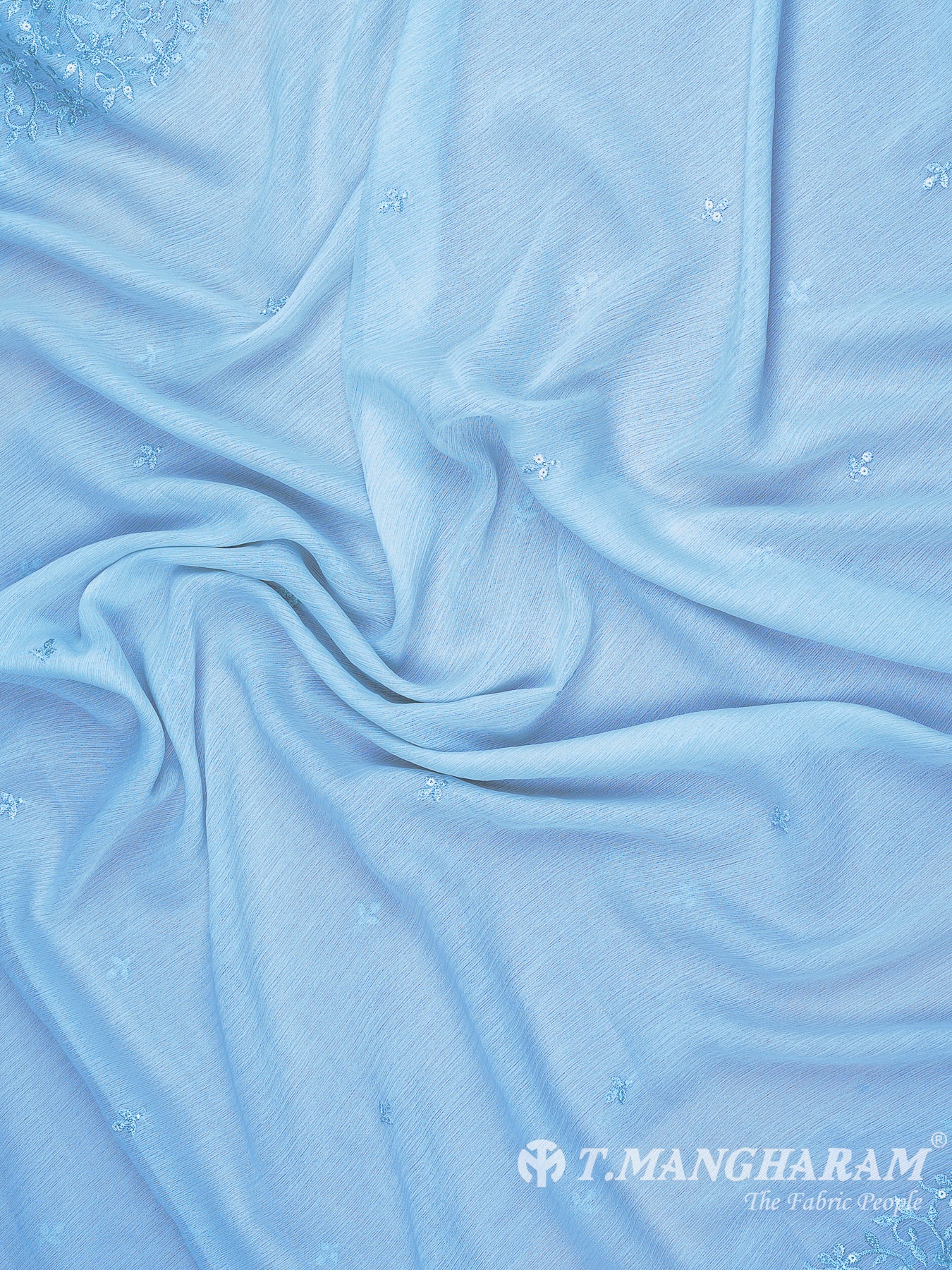 Ash Blue Georgette Chudidhar Fabric Set - EH1592 view-3