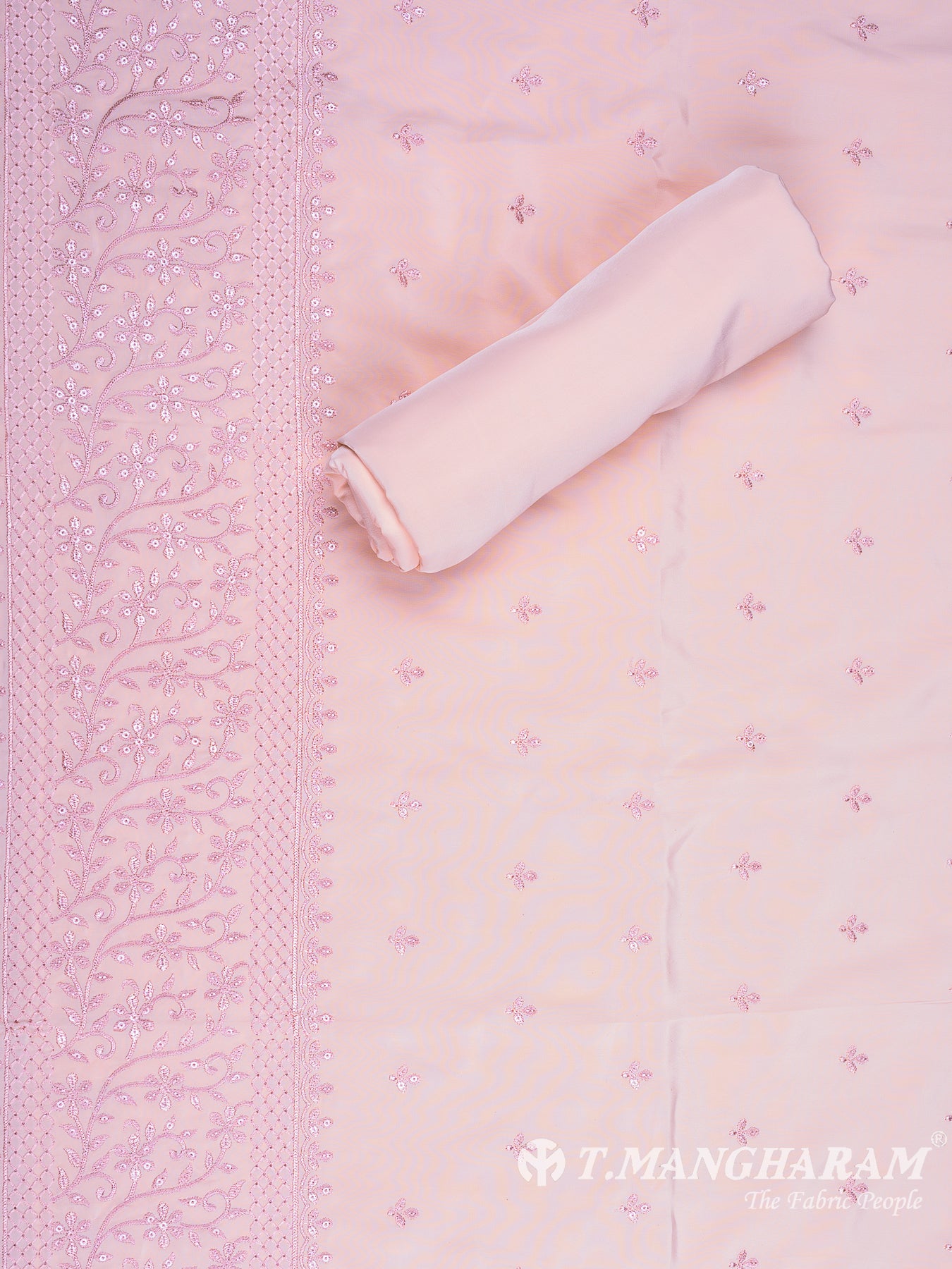 Peach Georgette Chudidhar Fabric Set - EH1591 view-2