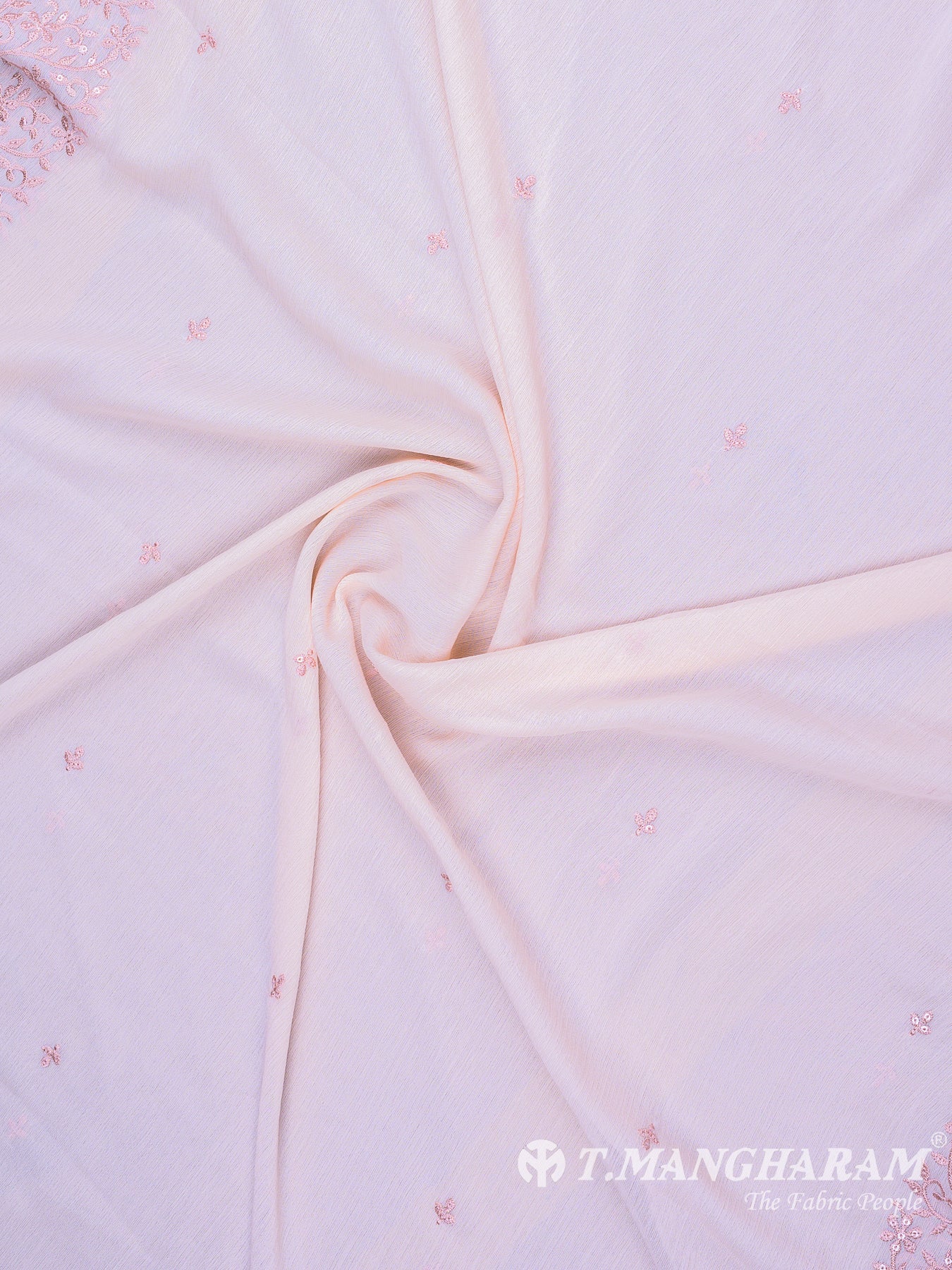 Peach Georgette Chudidhar Fabric Set - EH1591 view-3