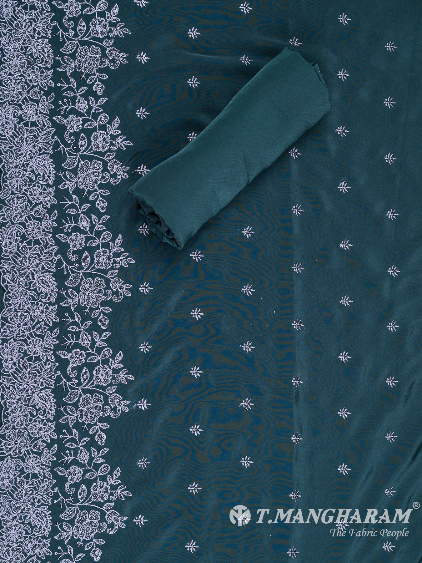 Green Georgette Chudidhar Fabric Set - EH1593 view-2