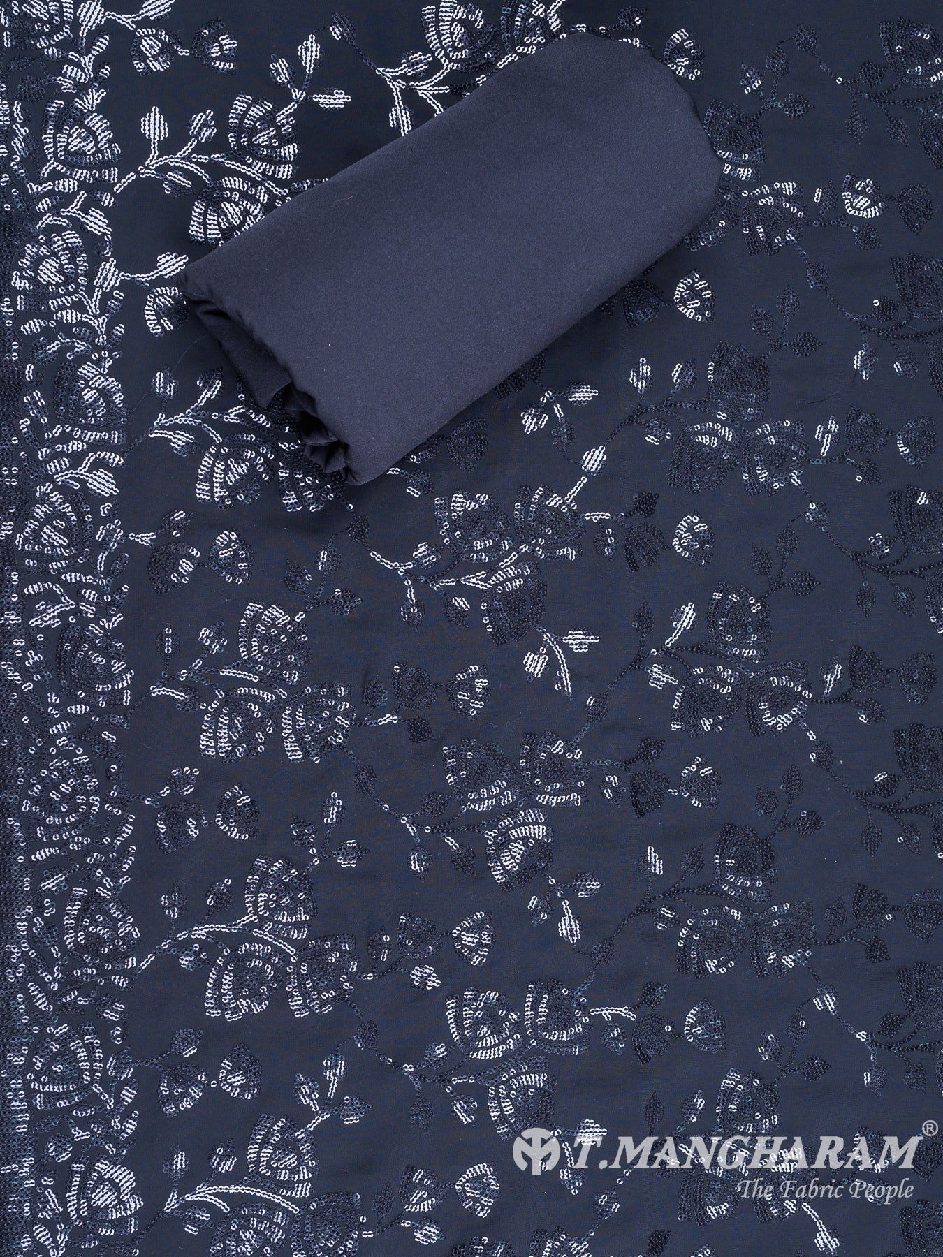 Black Georgette Chudidhar Fabric Set - EH1546 view-2