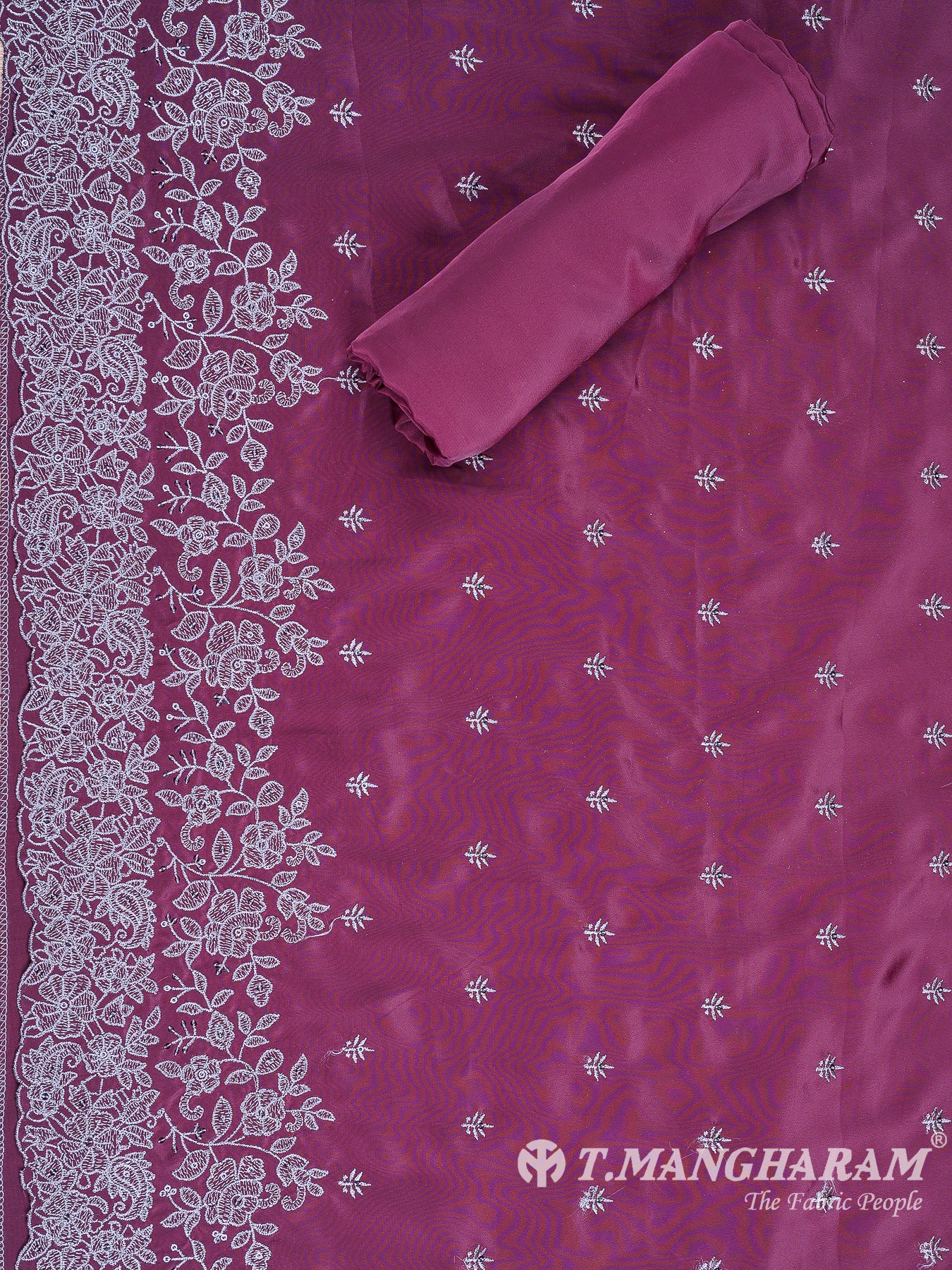 Wine Georgette Chudidhar Fabric Set - EH1594 view-2