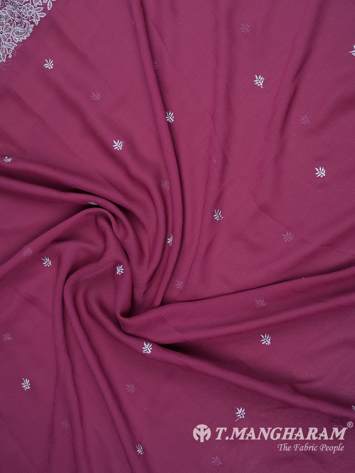 Wine Georgette Chudidhar Fabric Set - EH1594 view-3