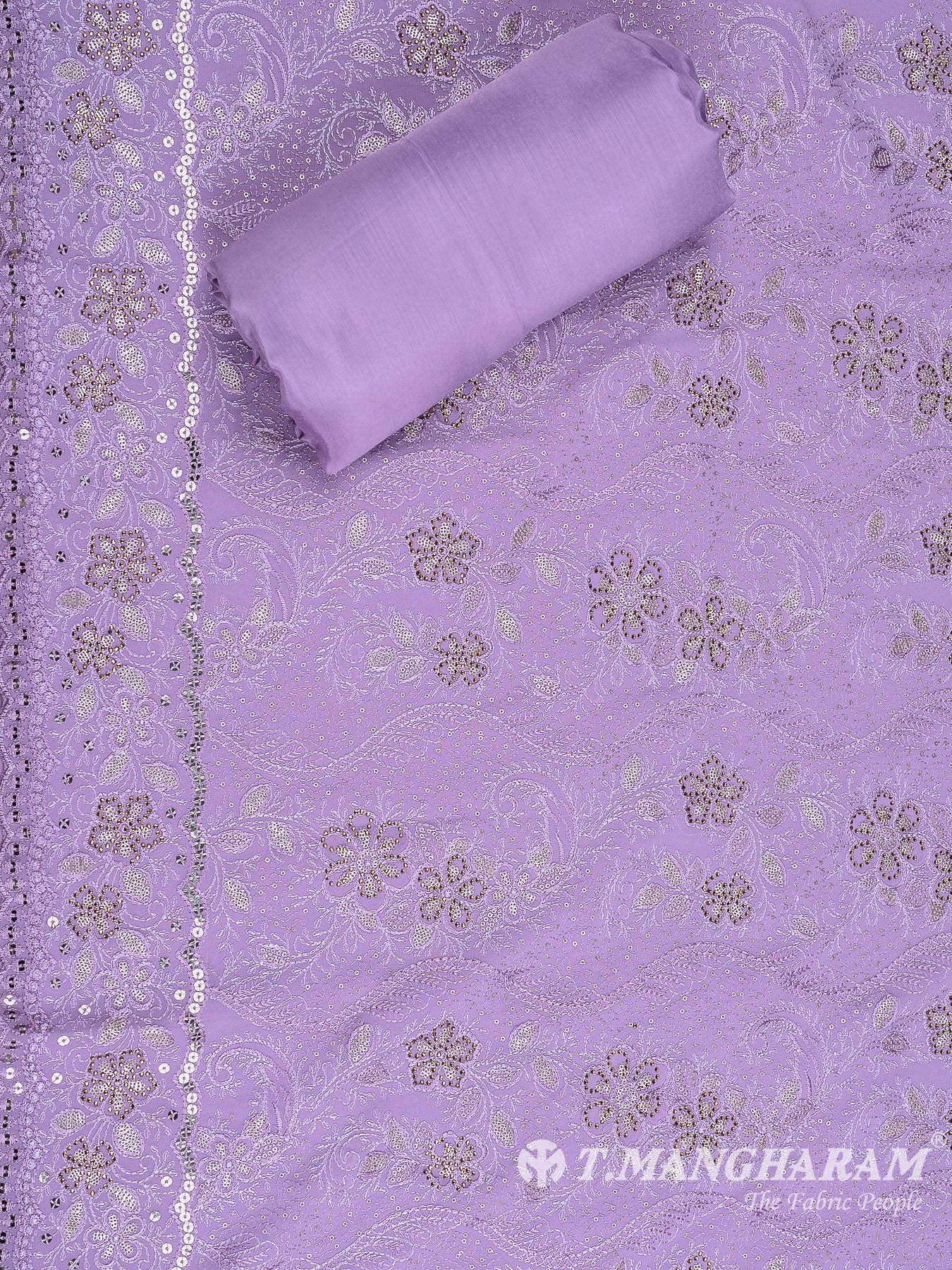 Violet Georgette Chudidhar Fabric Set - EH1579 view-2
