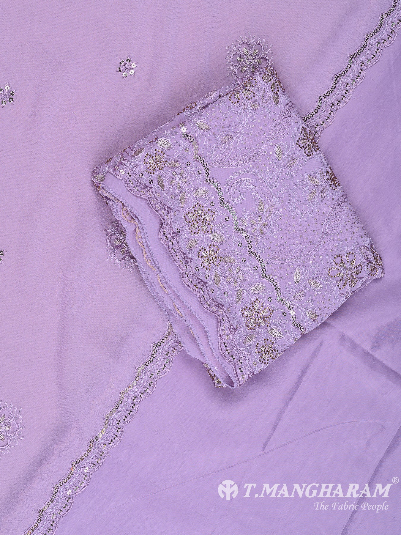 Violet Georgette Chudidhar Fabric Set - EH1579 view-1
