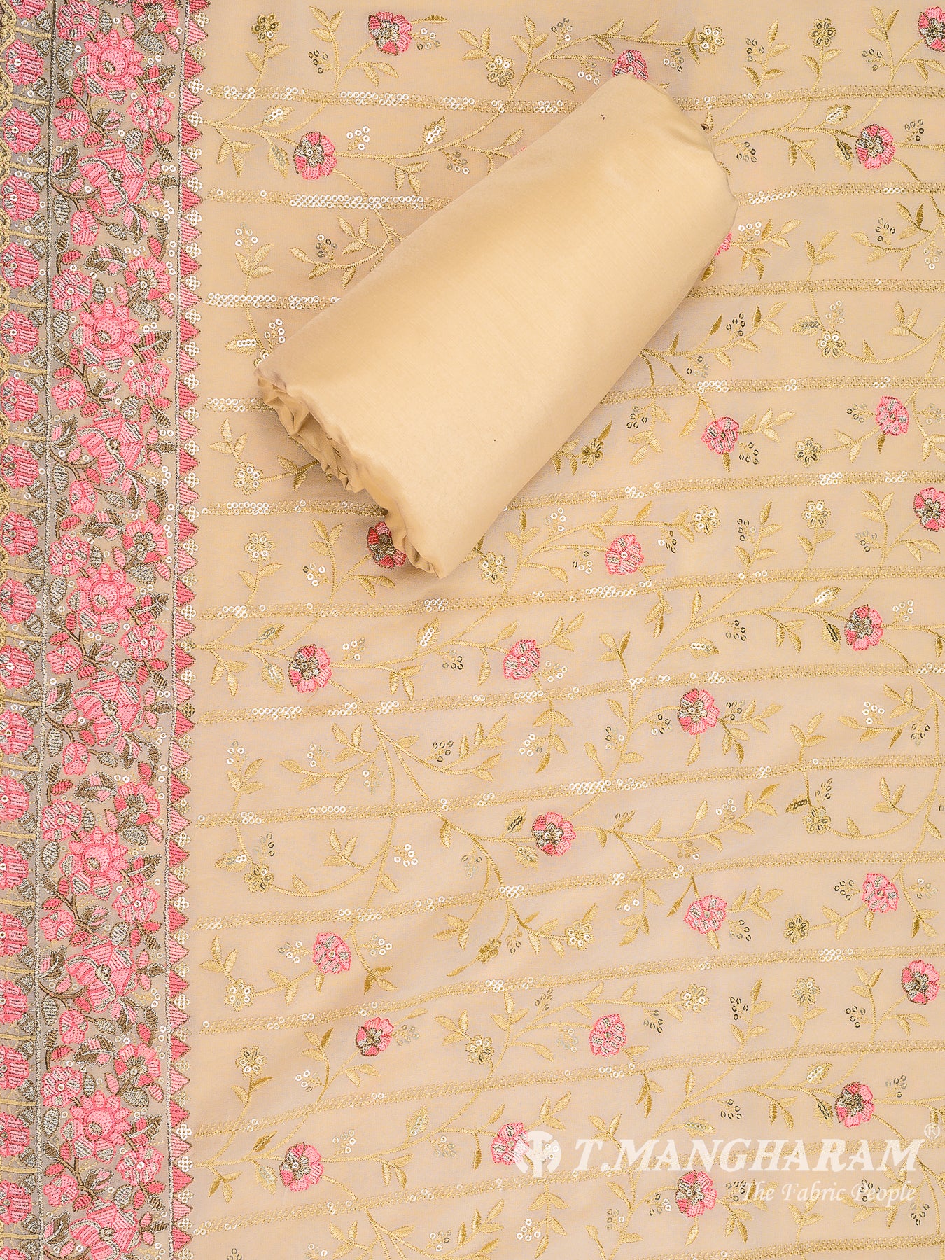 Yellow Georgette Chudidhar Fabric Set - EH1541 view-2