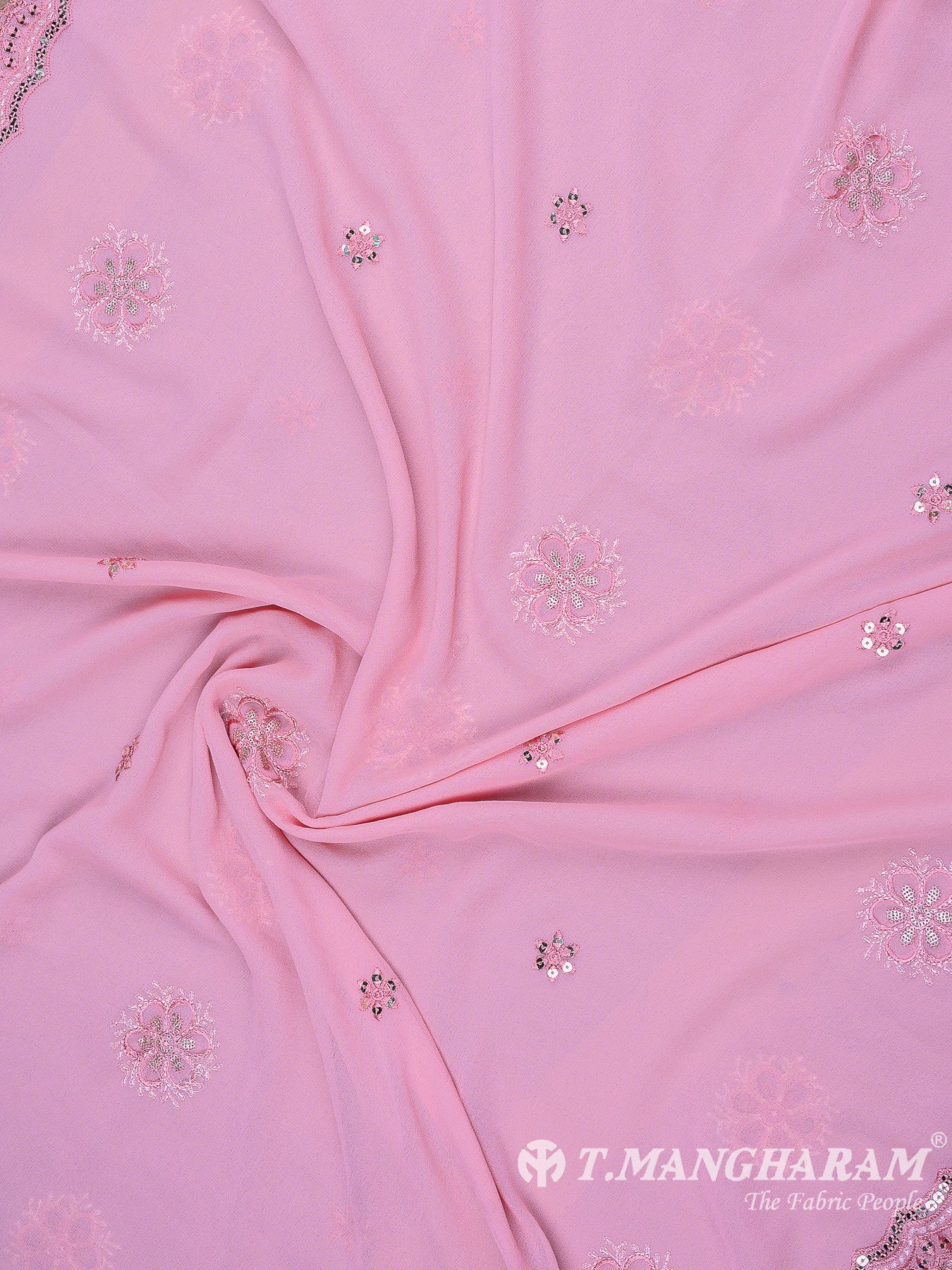 Pink Georgette Chudidhar Fabric Set - EH1580 view-3
