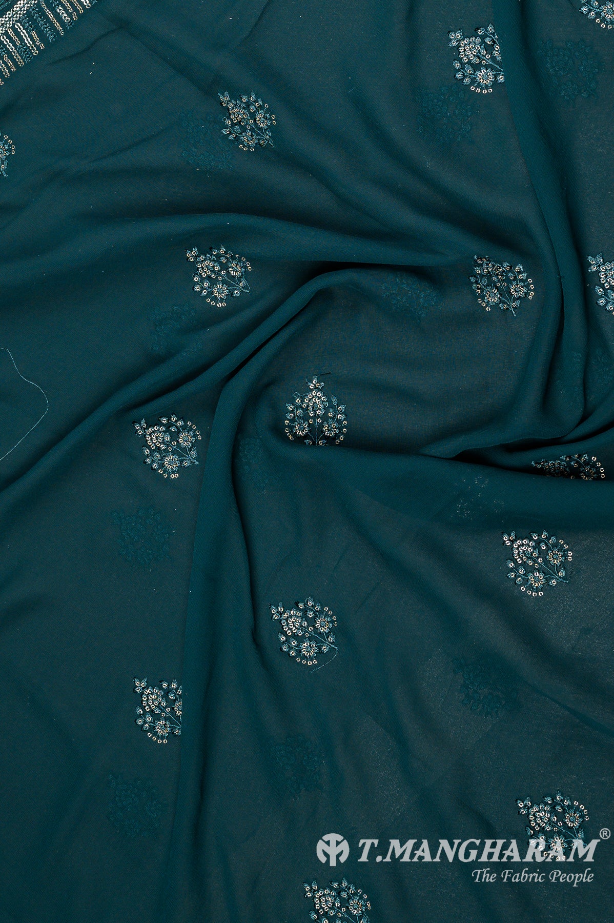 Green Georgette Chudidhar Fabric Set - EH1570 view-3