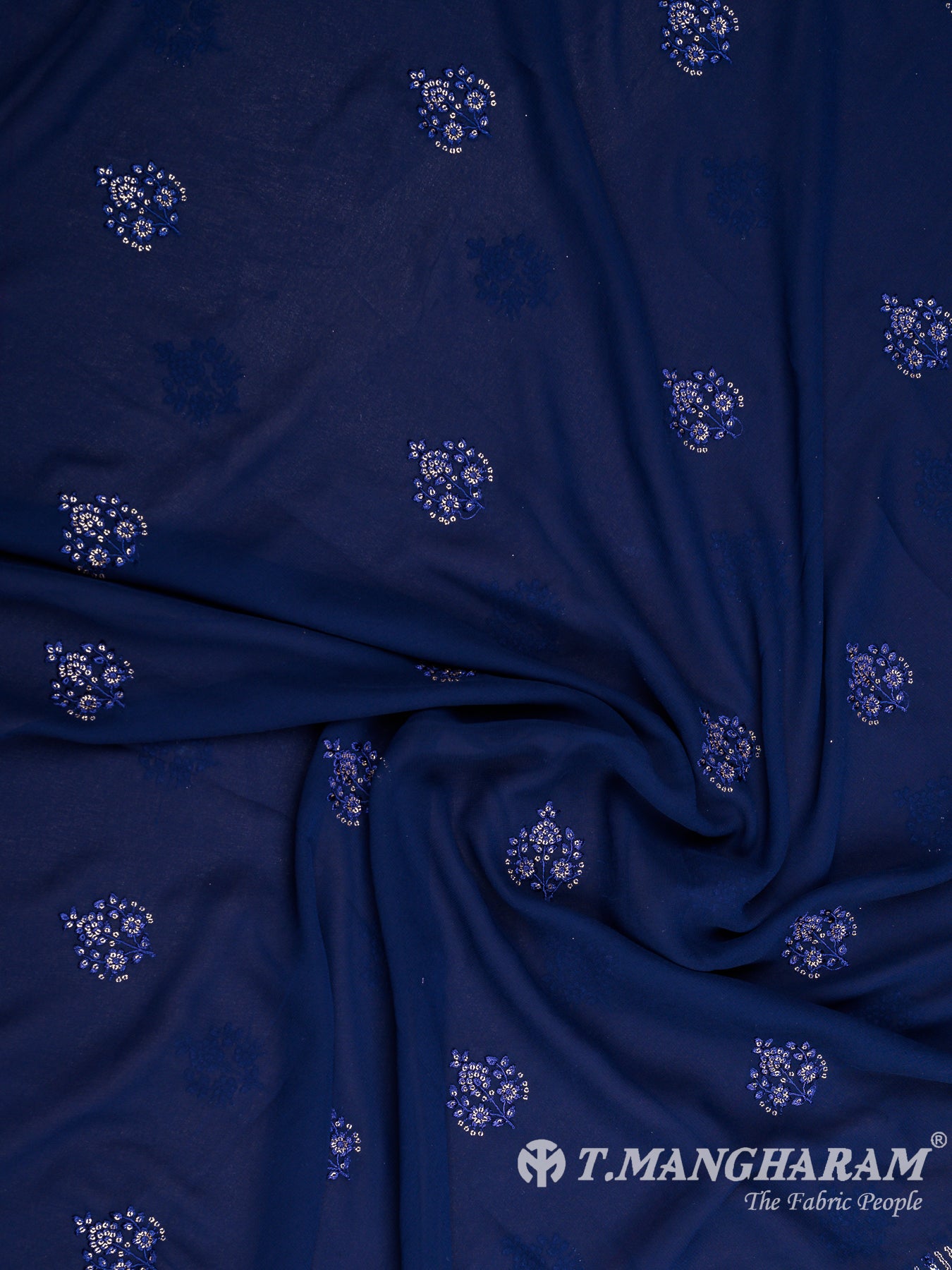 Blue Georgette Chudidhar Fabric Set - EH1571 view-3