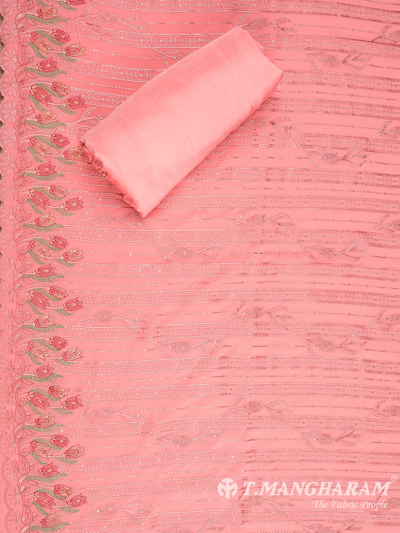 Pink Georgette Chudidhar Fabric Set - EH1548 view-2
