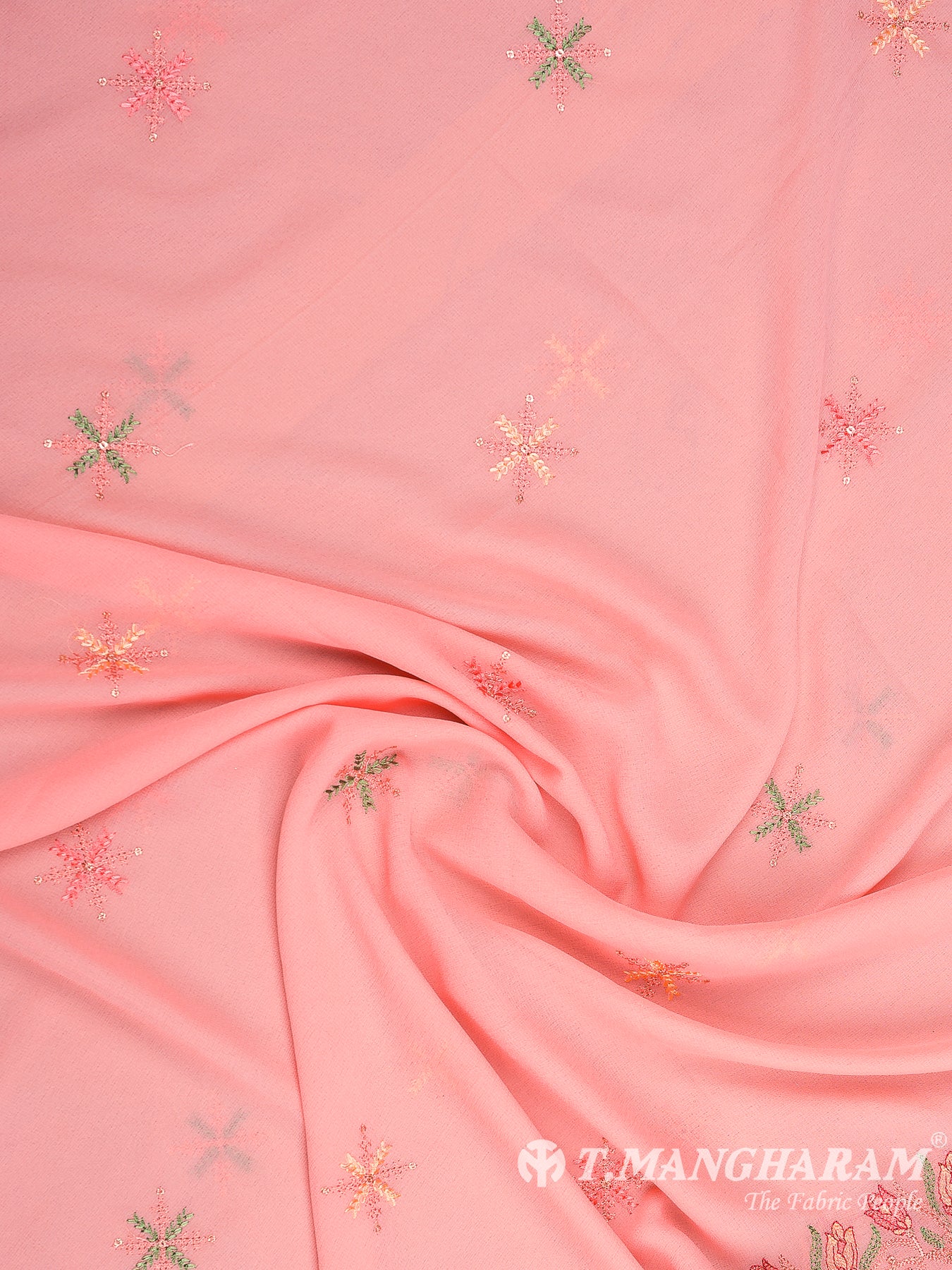 Pink Georgette Chudidhar Fabric Set - EH1548 view-3