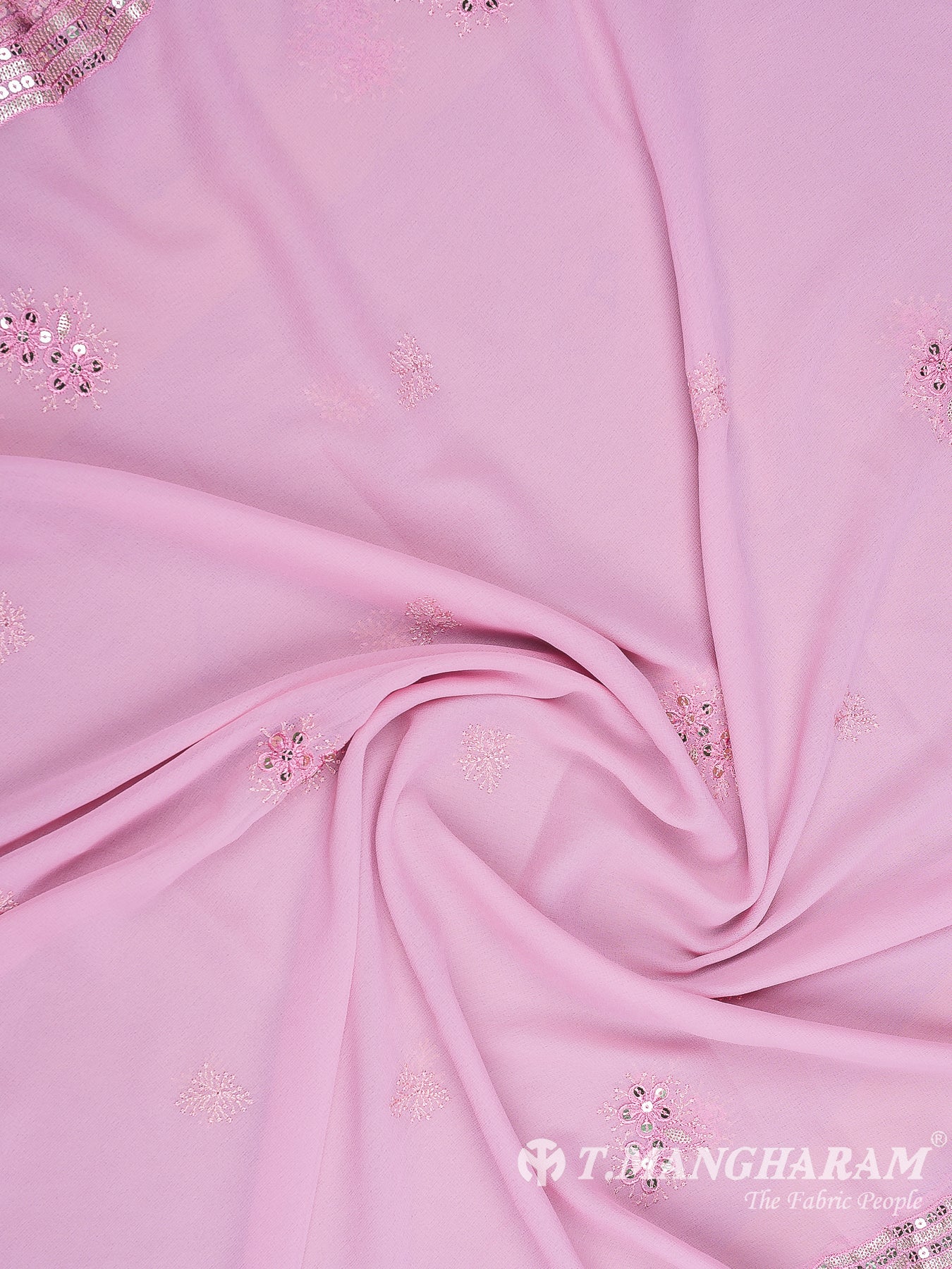 Pink Georgette Chudidhar Fabric Set - EH1561 view-3