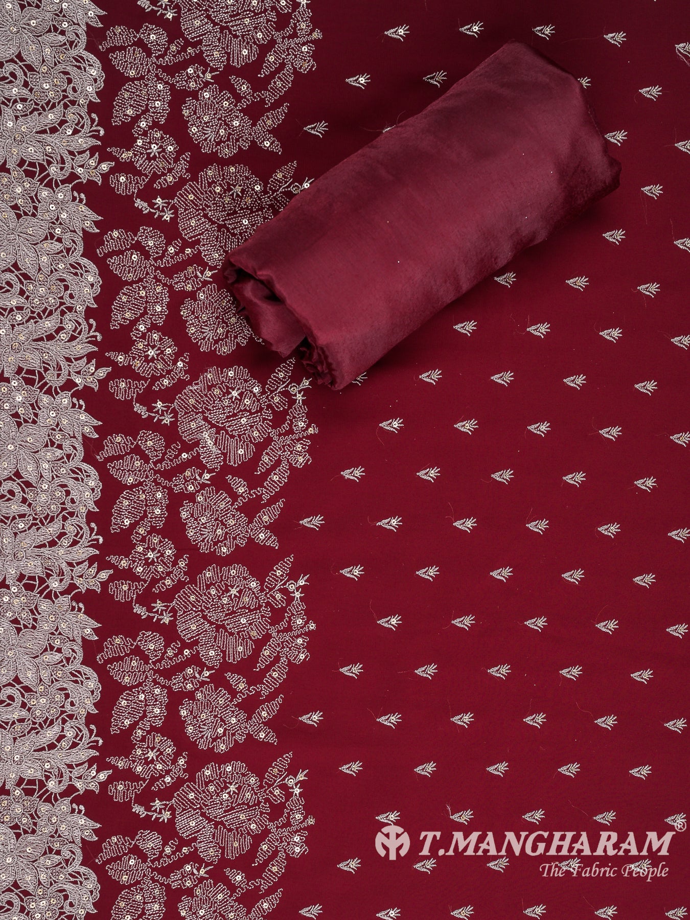 Maroon Georgette Chudidhar Fabric Set - EH1573 view-2