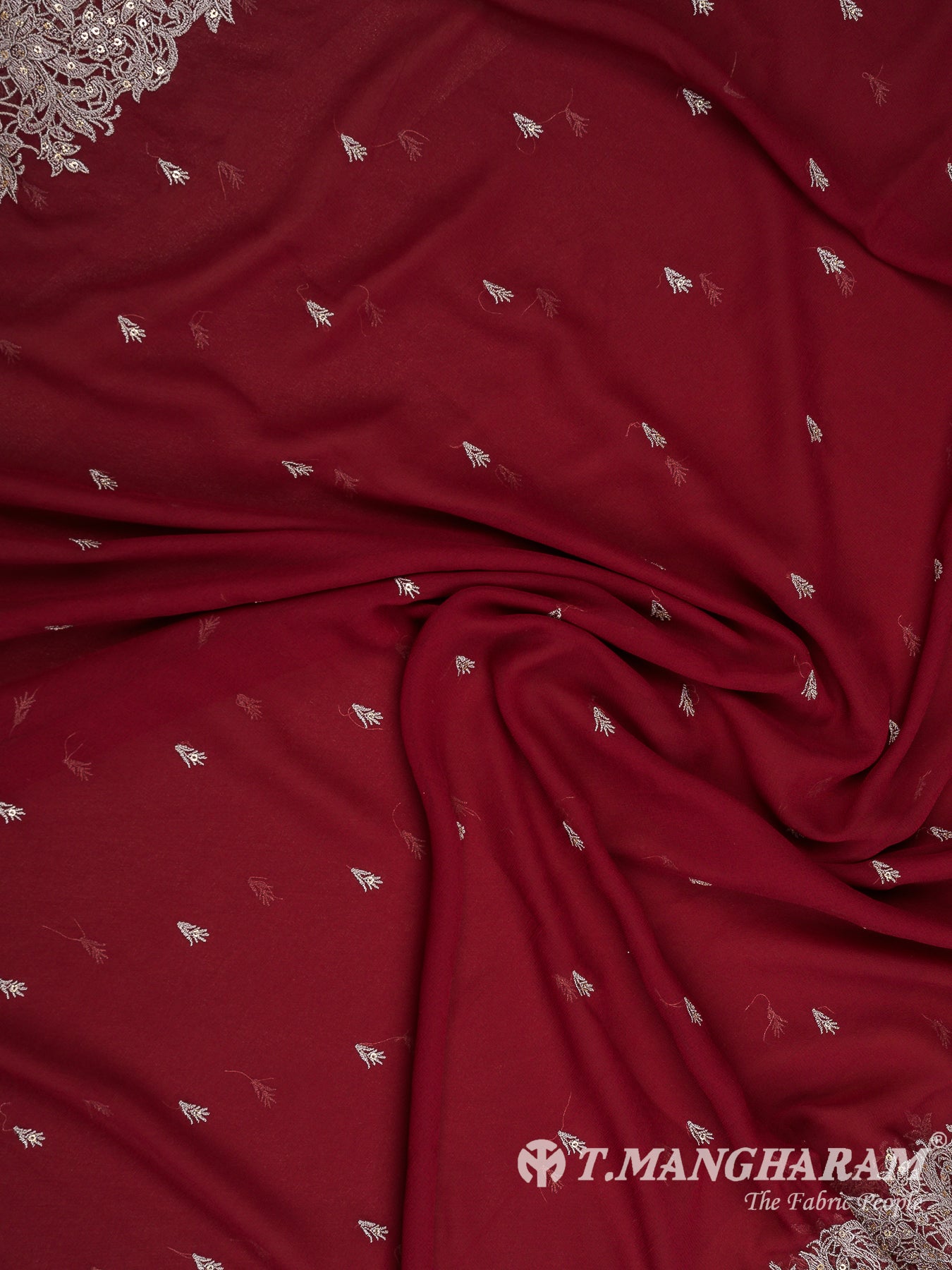 Maroon Georgette Chudidhar Fabric Set - EH1573 view-3