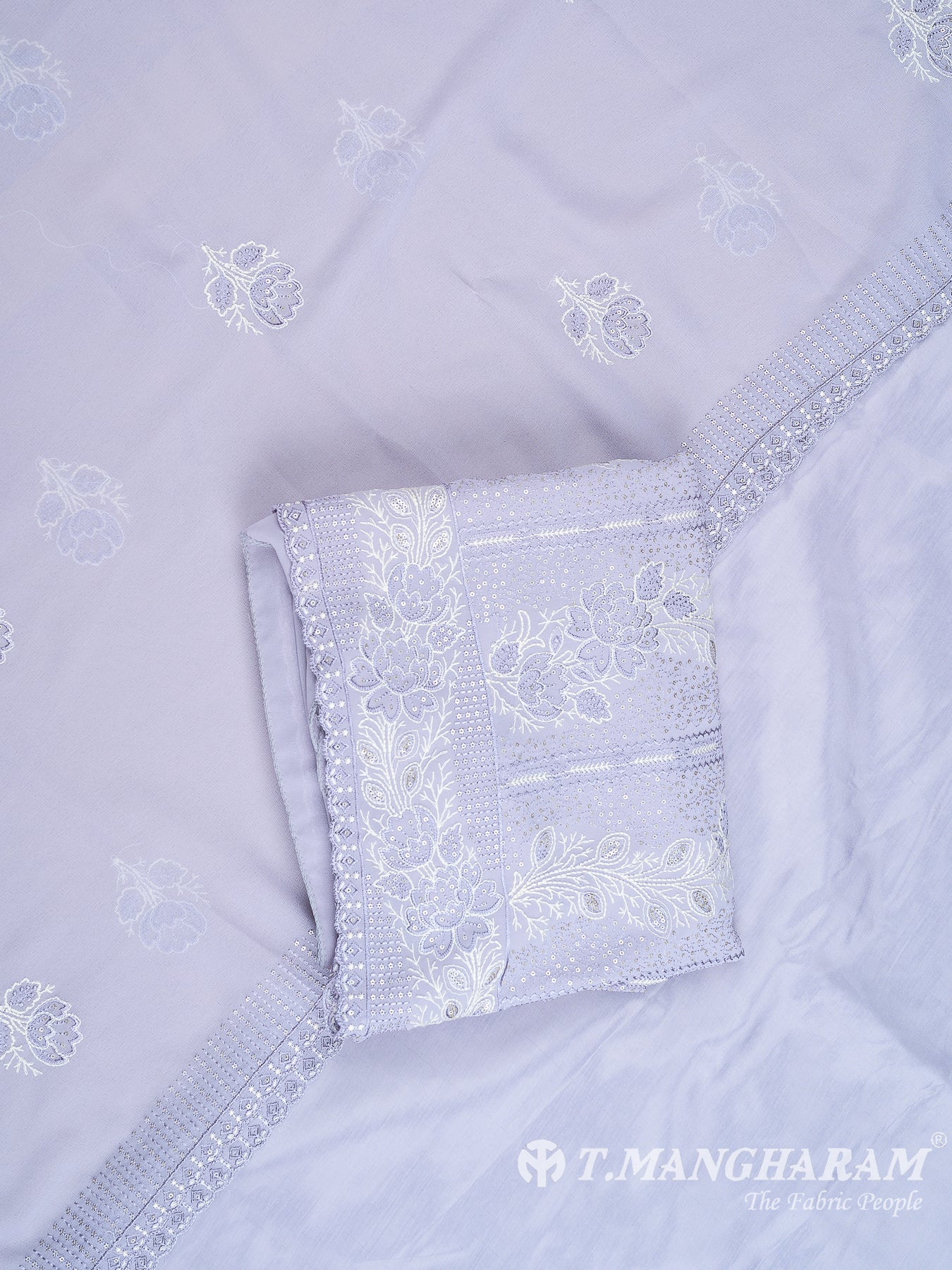 Light Violet Georgette Chudidhar Fabric Set - EH1542 view-1