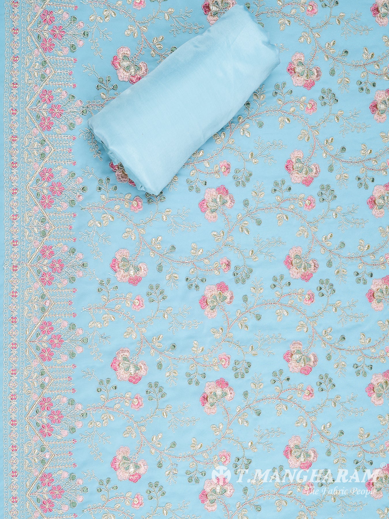 Light Blue Georgette Chudidhar Fabric Set - EH1536 view-2