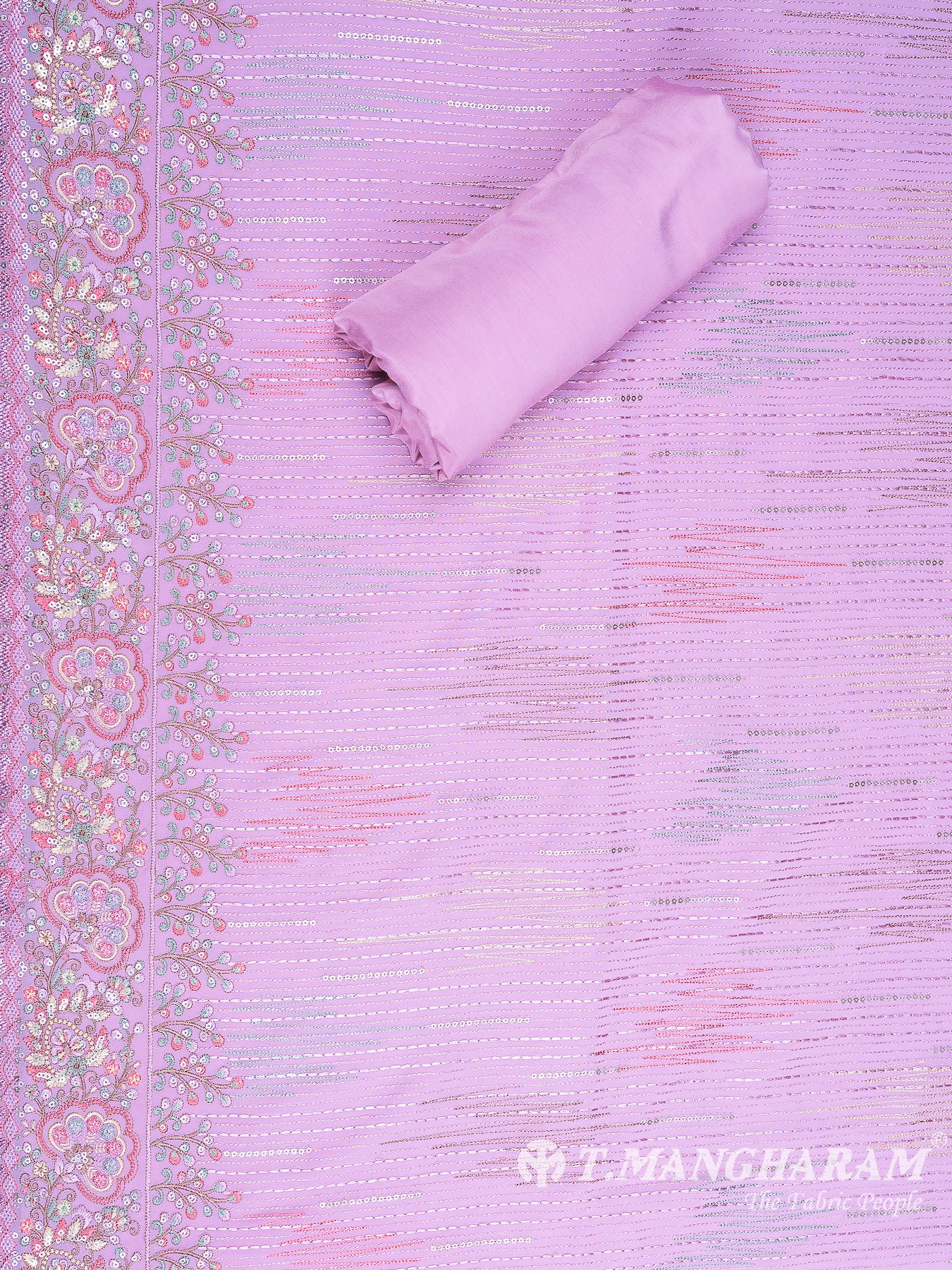 Pink Georgette Chudidhar Fabric Set - EH1585 view-2
