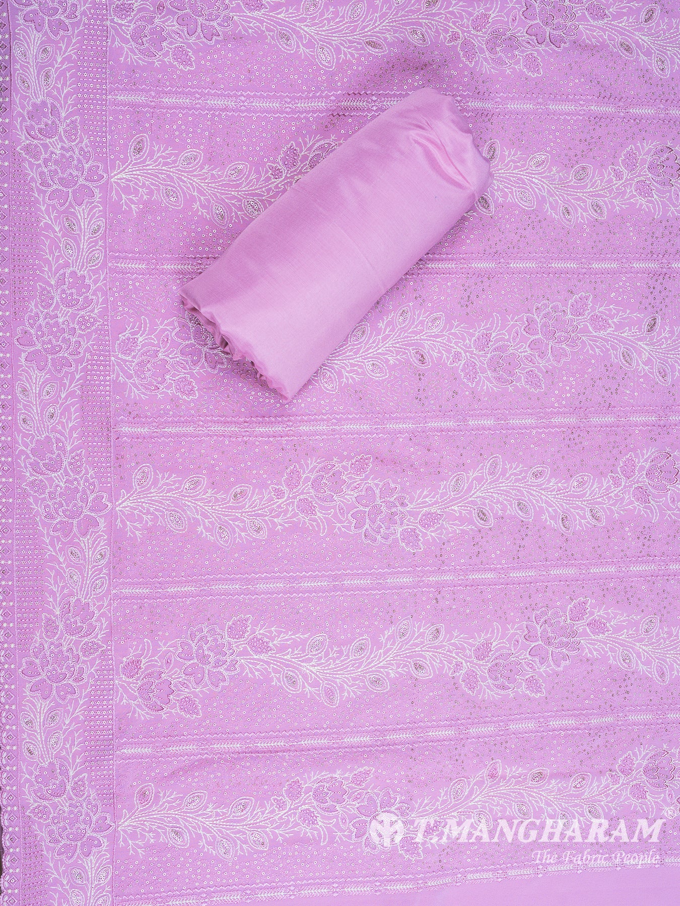 Pink Georgette Chudidhar Fabric Set - EH1578 view-2