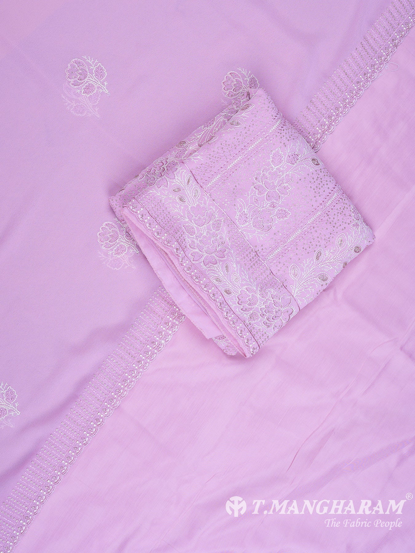 Pink Georgette Chudidhar Fabric Set - EH1578 view-1