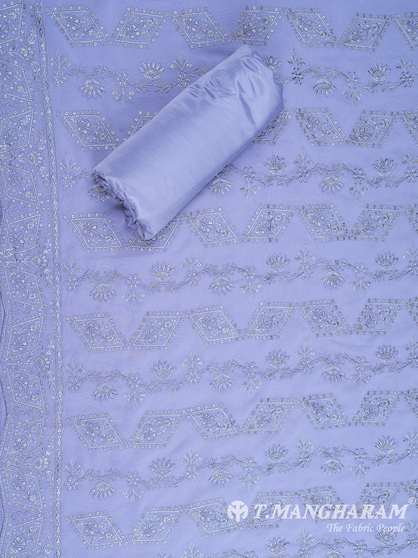 Violet Georgette Chudidhar Fabric Set - EH1547 view-2