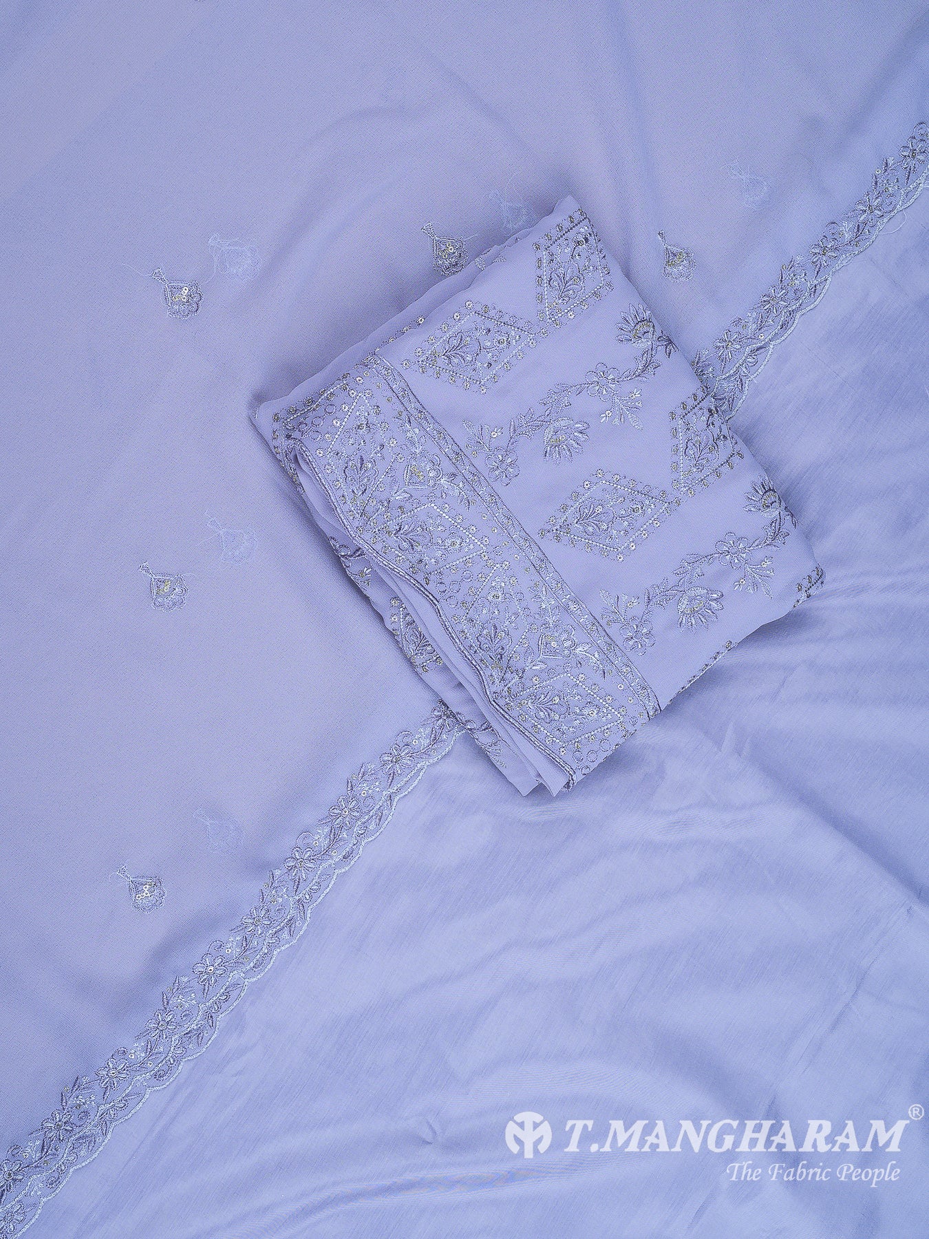 Violet Georgette Chudidhar Fabric Set - EH1547 view-1