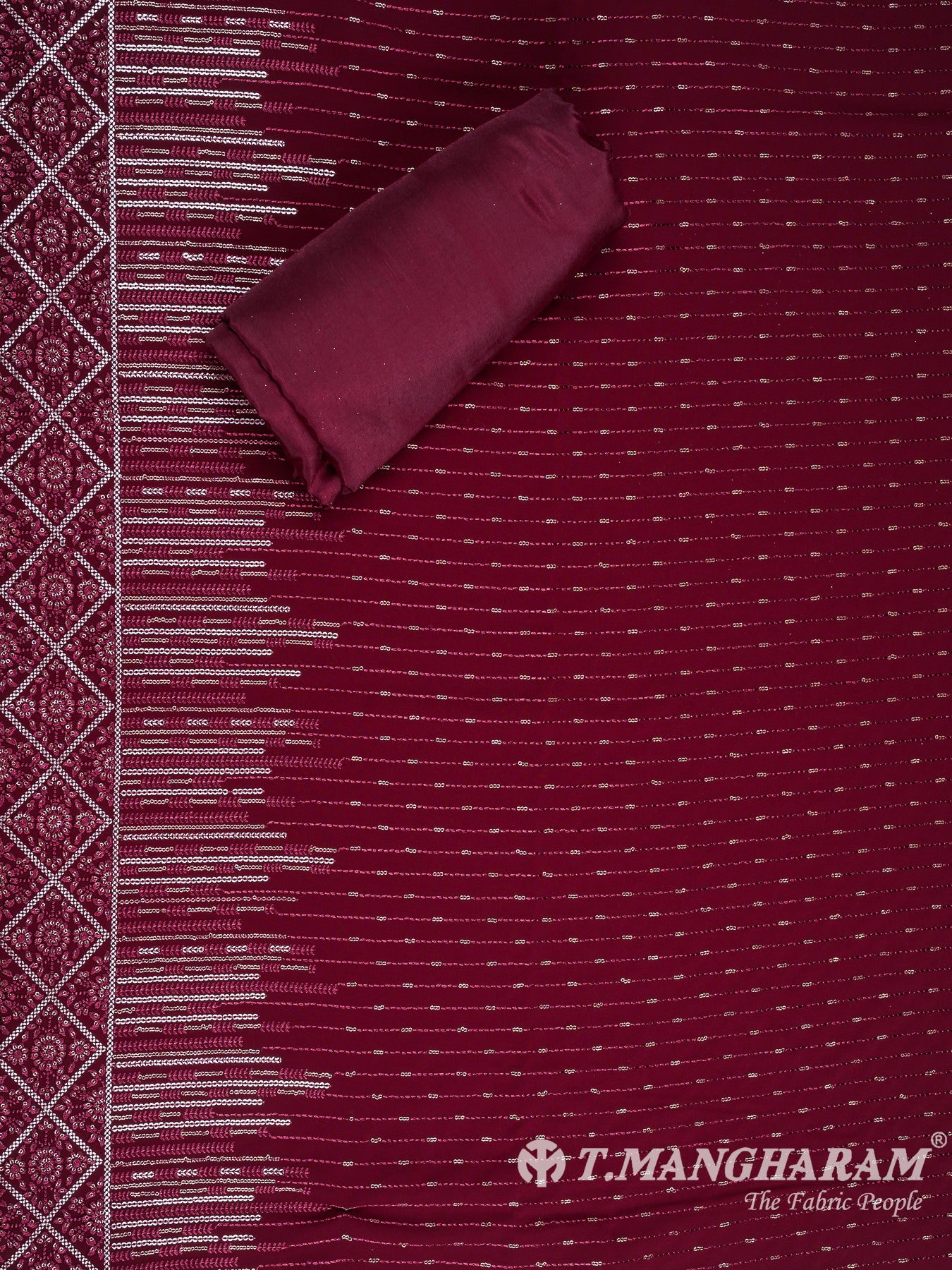 Maroon Georgette Chudidhar Fabric Set - EH1569 view-2