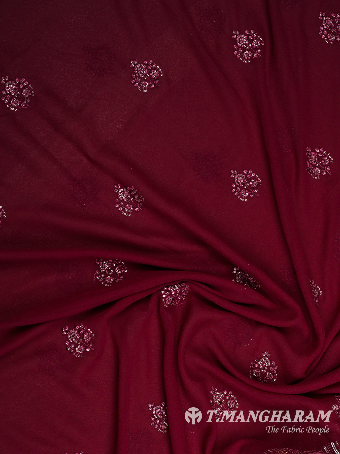 Maroon Georgette Chudidhar Fabric Set - EH1569 view-3