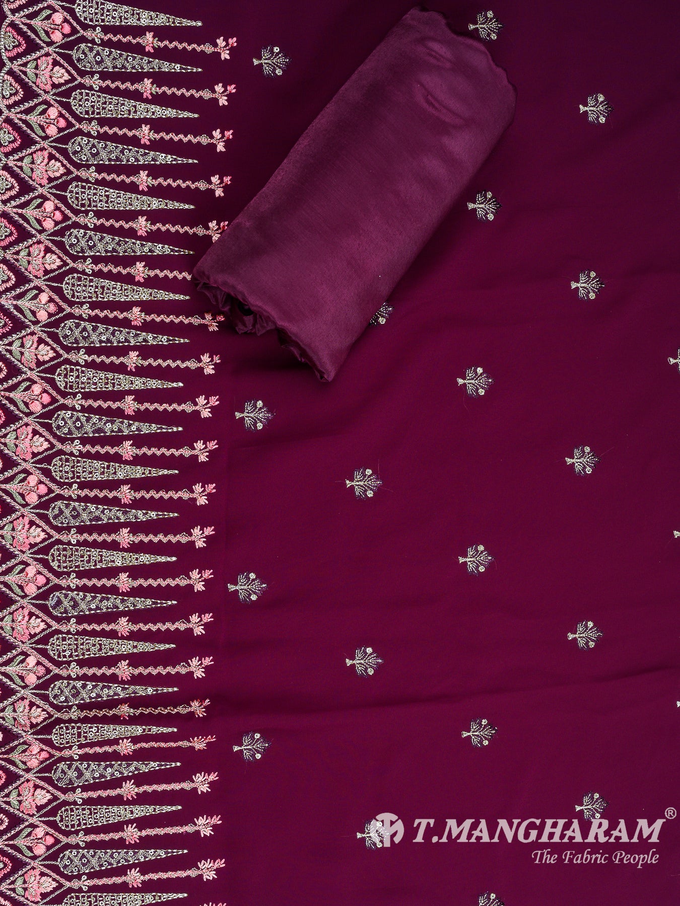 Purple Georgette Chudidhar Fabric Set - EH1553 view-2