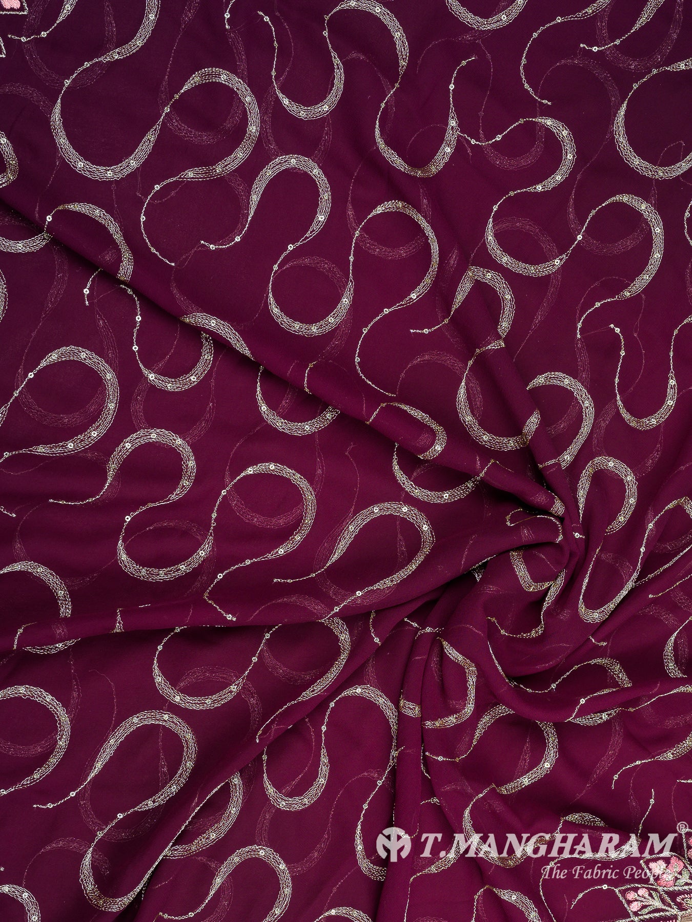 Purple Georgette Chudidhar Fabric Set - EH1553 view-3