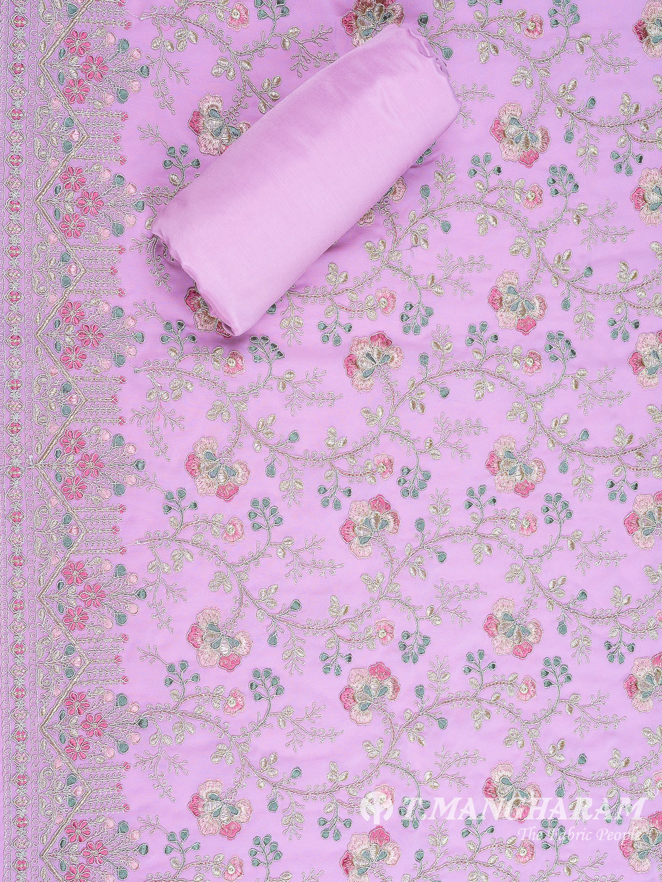 Pink Georgette Chudidhar Fabric Set - EH1556 view-2