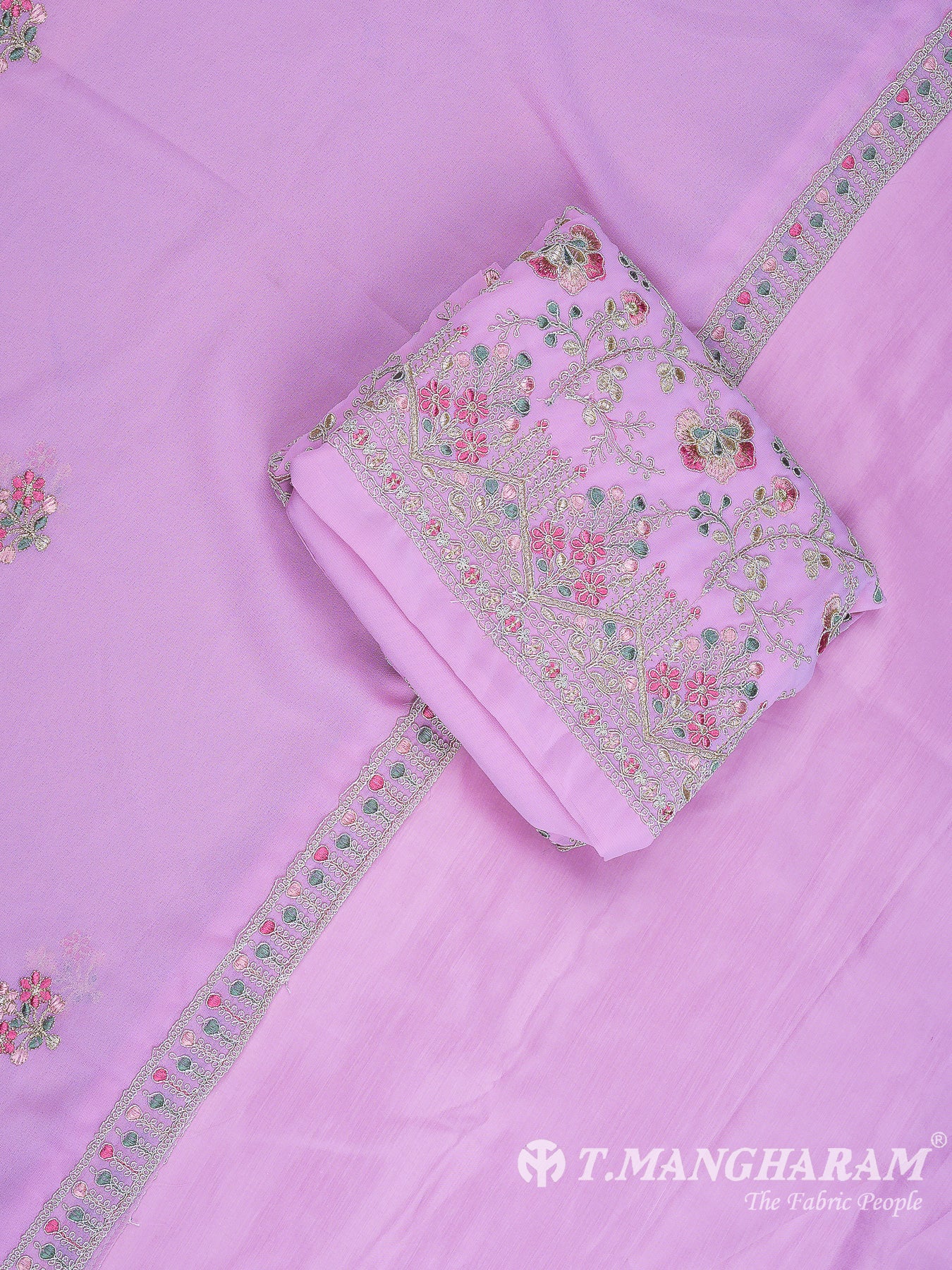Pink Georgette Chudidhar Fabric Set - EH1556 view-1