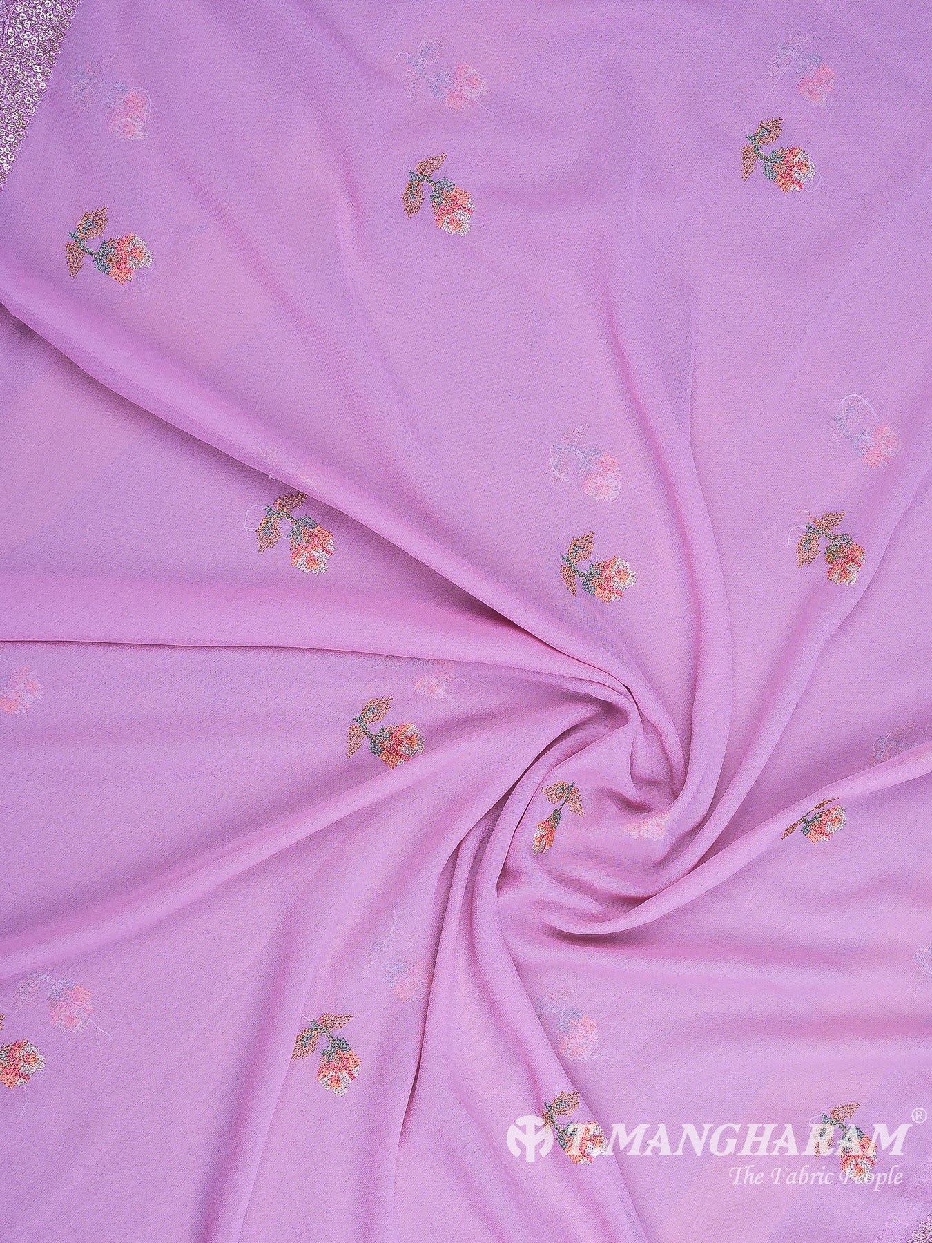 Pink Georgette Chudidhar Fabric Set - EH1543 view-3