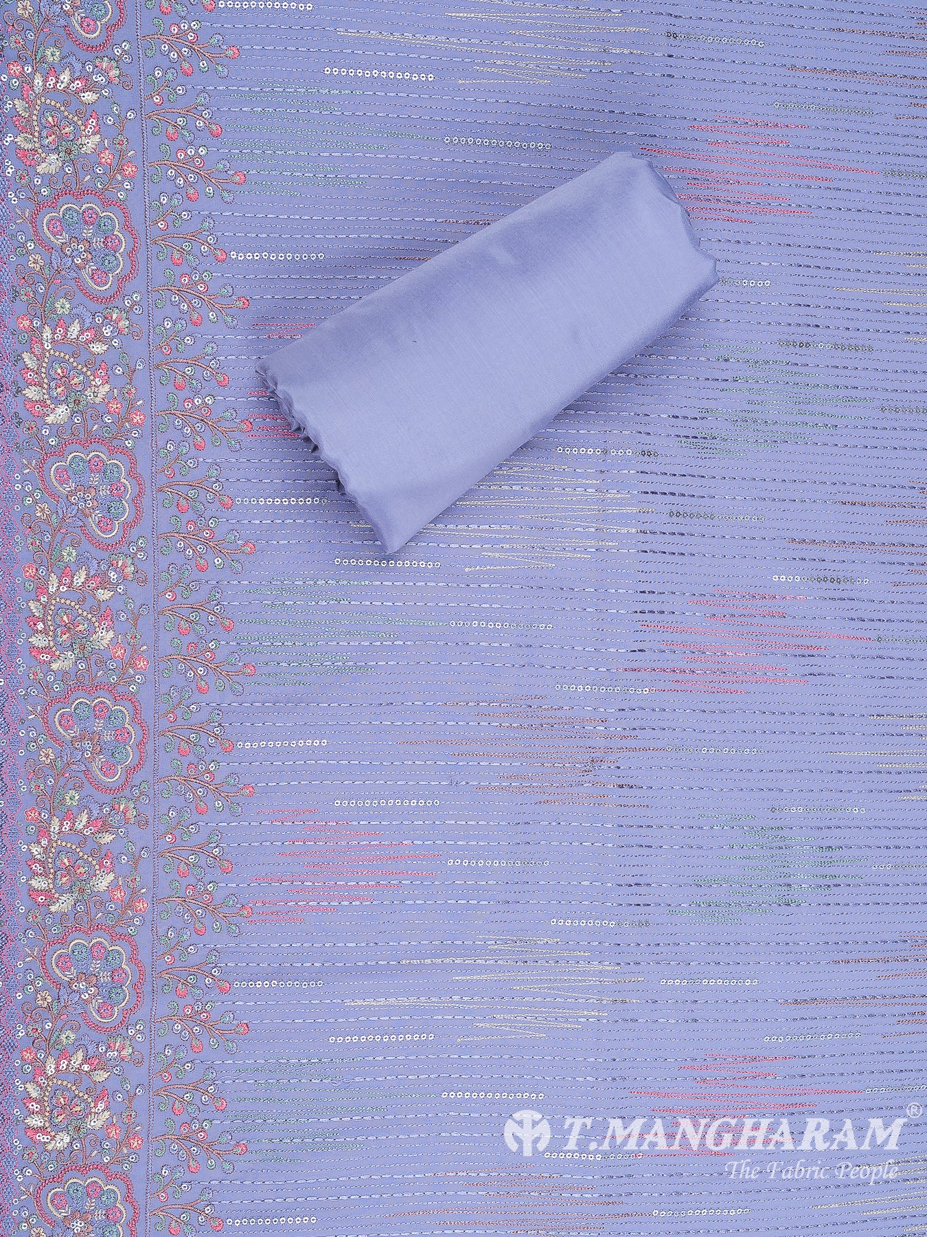 Violet Georgette Chudidhar Fabric Set - EH1587 view-2